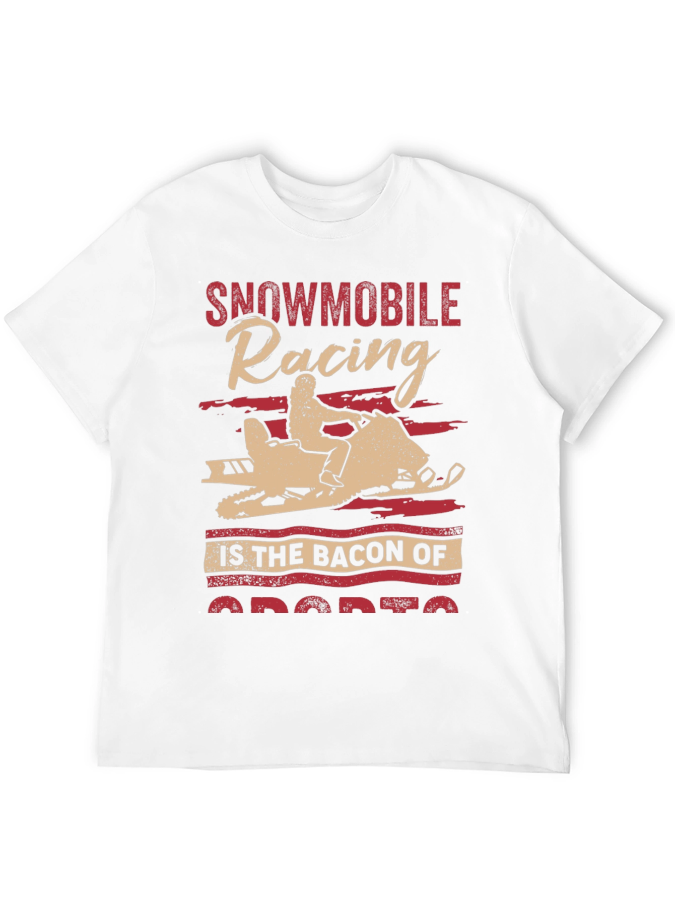 Snowmobile Racing Bacon of Sports Graphic Tee