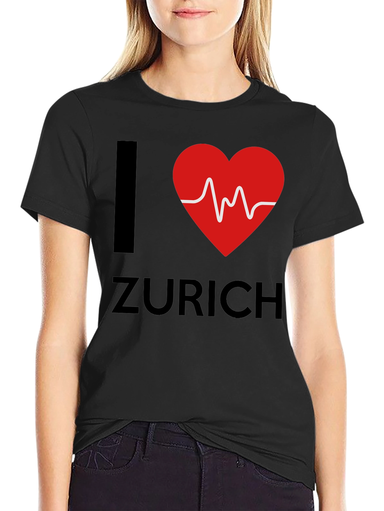 I Heart Zurich Tee - Stylish Black Cotton T-Shirt