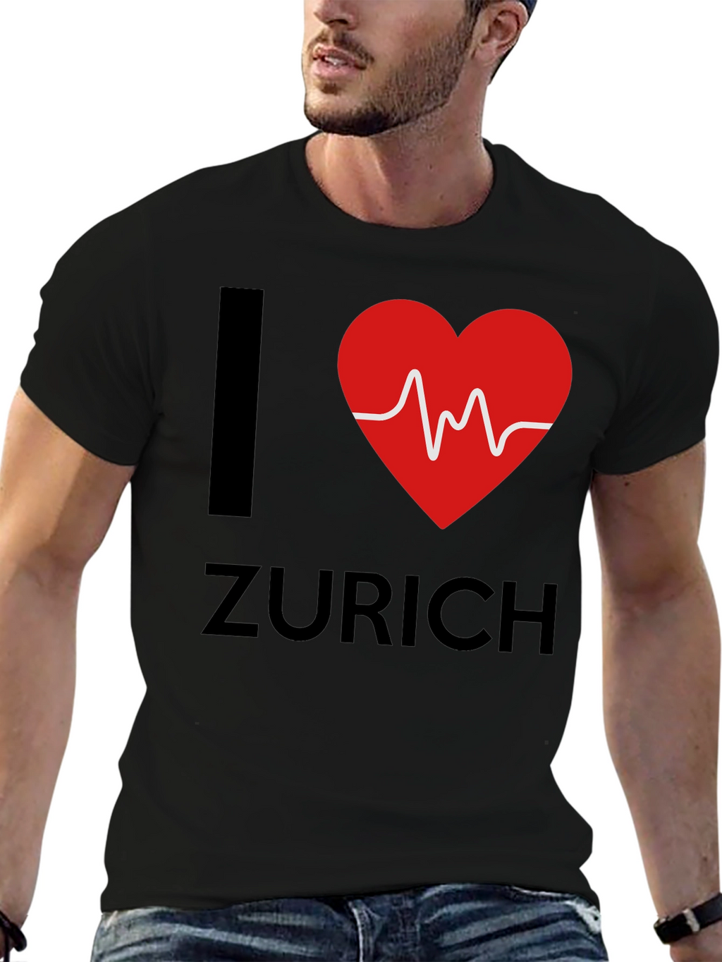 I Heart Zurich Tee - Stylish Black Cotton T-Shirt