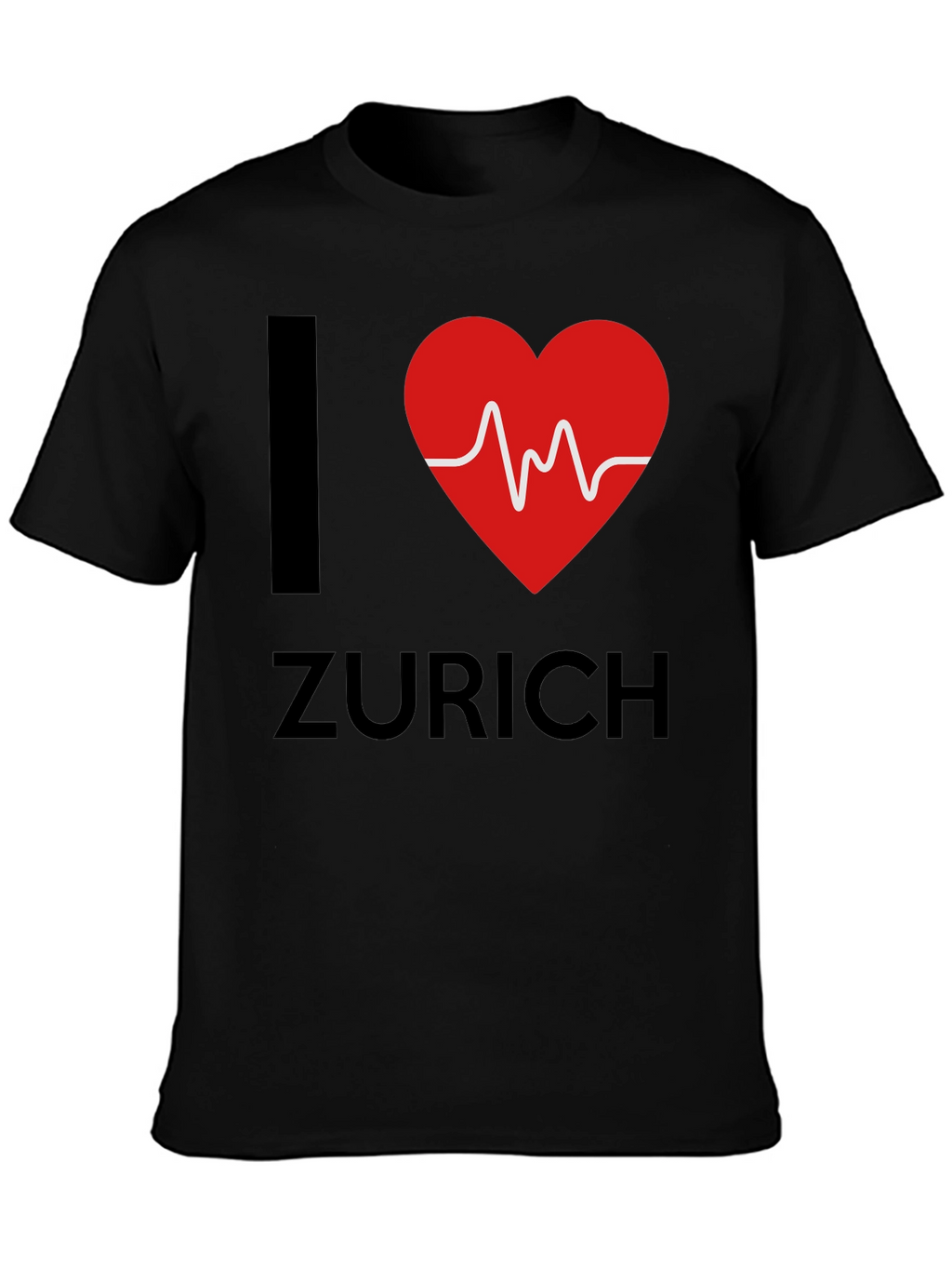 I Heart Zurich Tee - Stylish Black Cotton T-Shirt