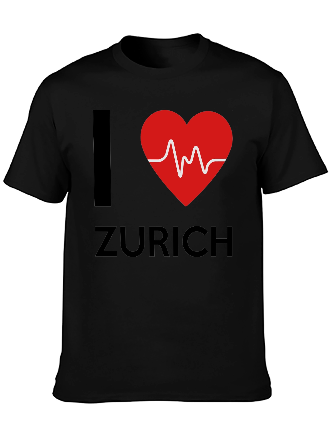 I Heart Zurich Tee - Stylish Black Cotton T-Shirt