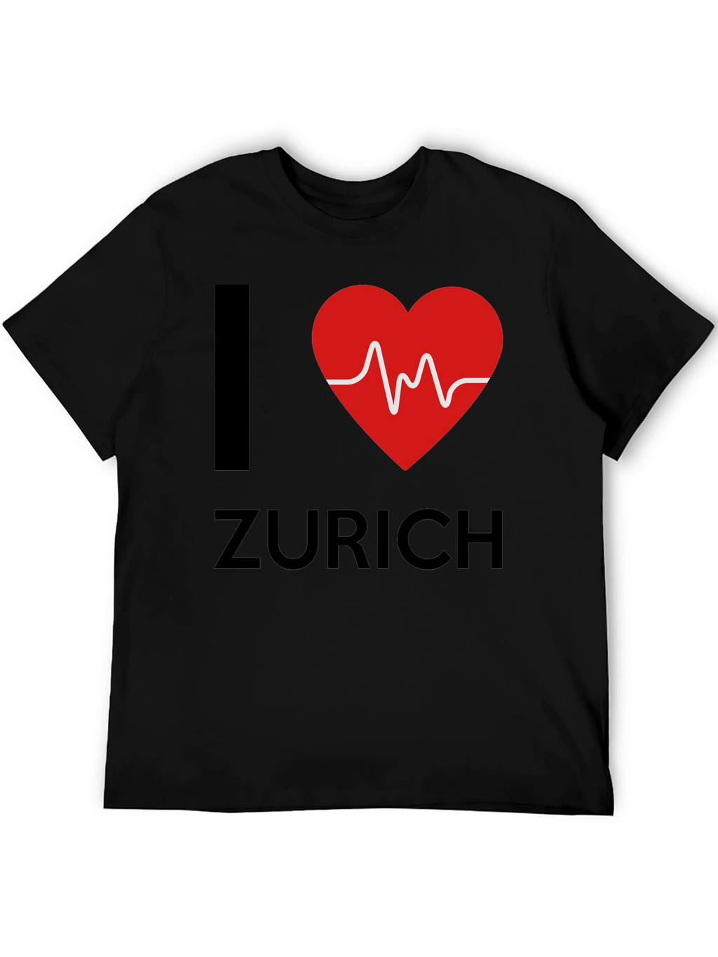 I Heart Zurich Tee - Stylish Black Cotton T-Shirt
