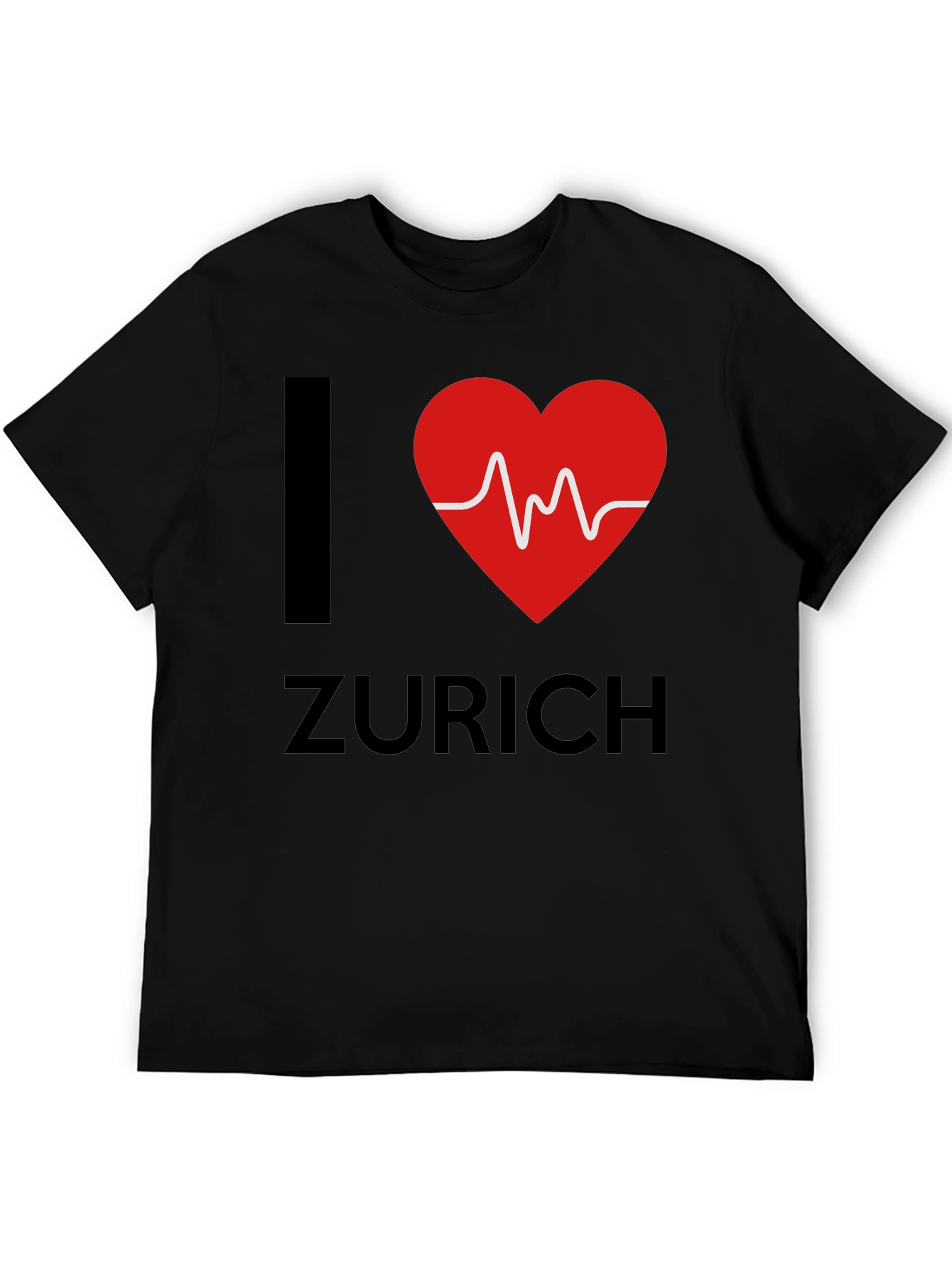 I Heart Zurich Tee - Stylish Black Cotton T-Shirt