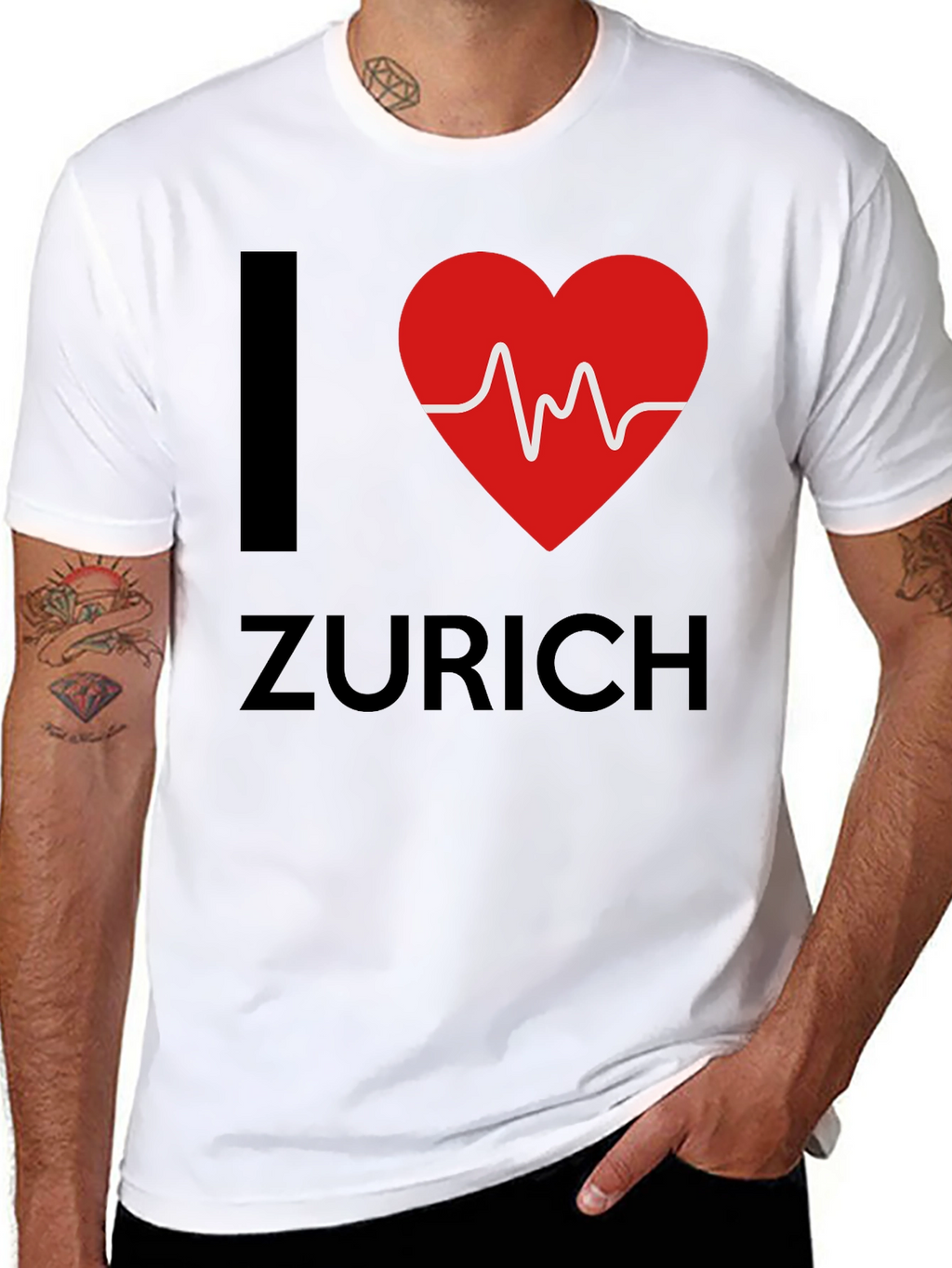I Heart Zurich Tee - Stylish Black Cotton T-Shirt