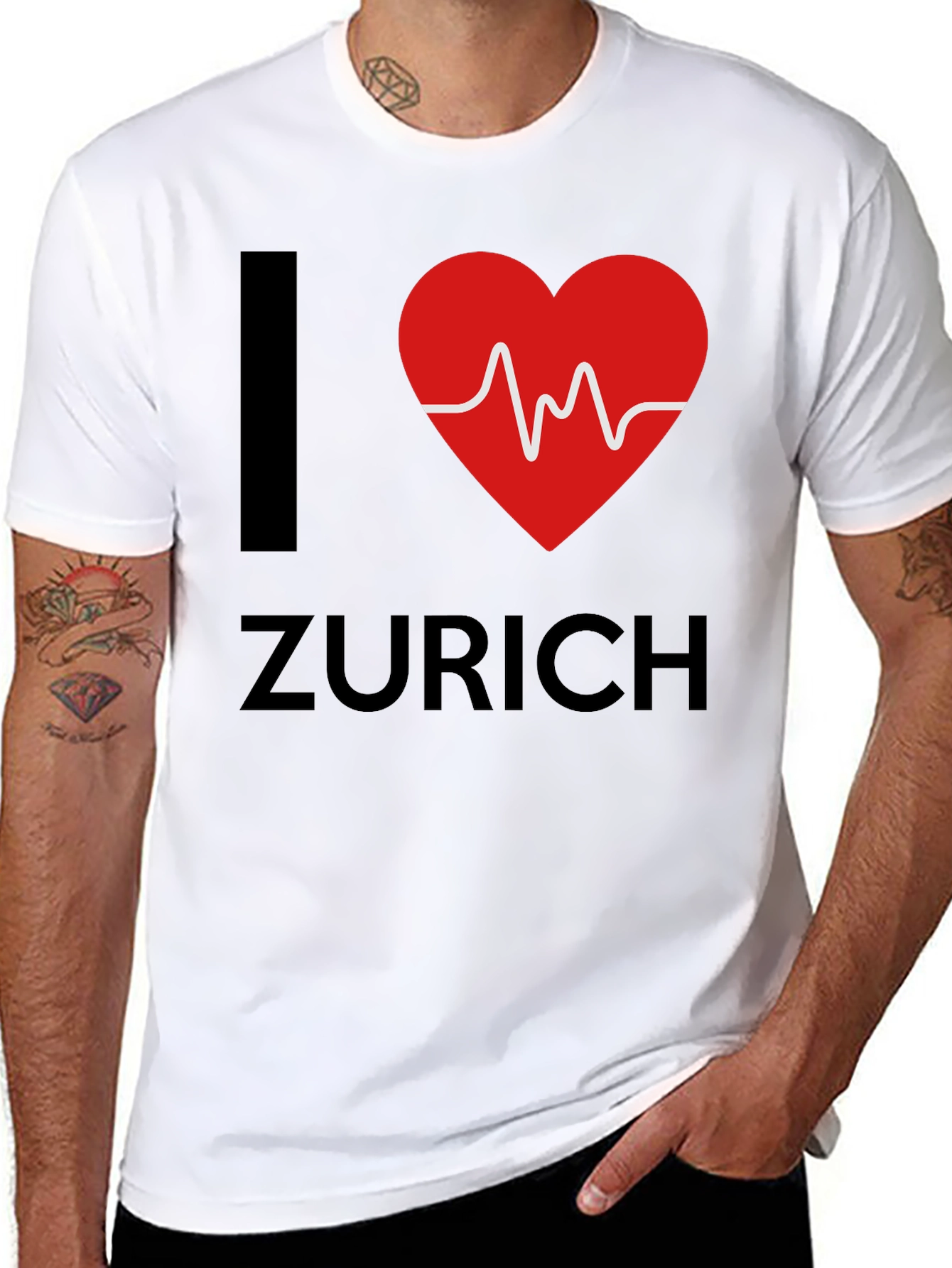 I Heart Zurich Tee - Stylish Black Cotton T-Shirt