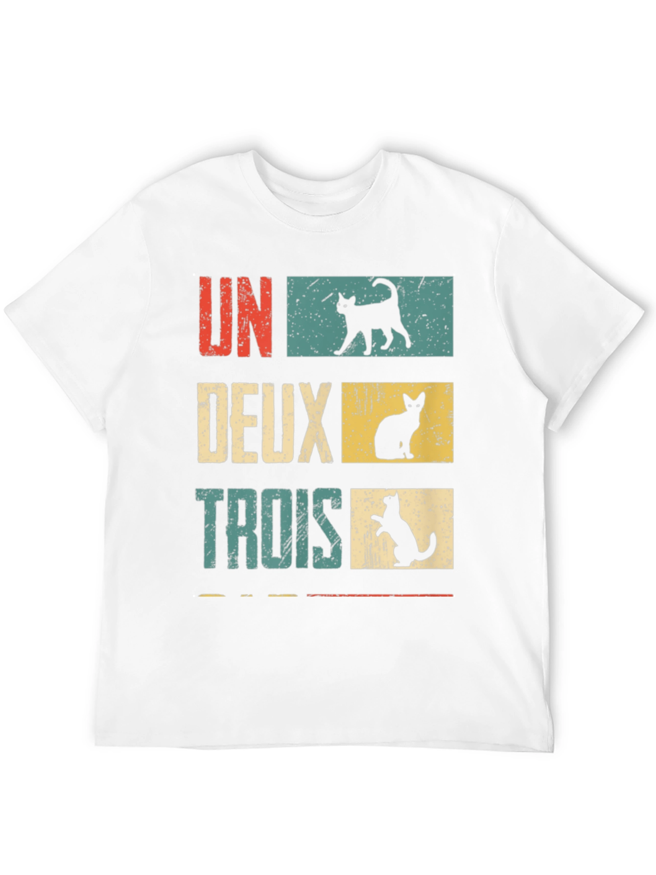 Retro French Cat Lover T-Shirt - UN DEUX TROIS