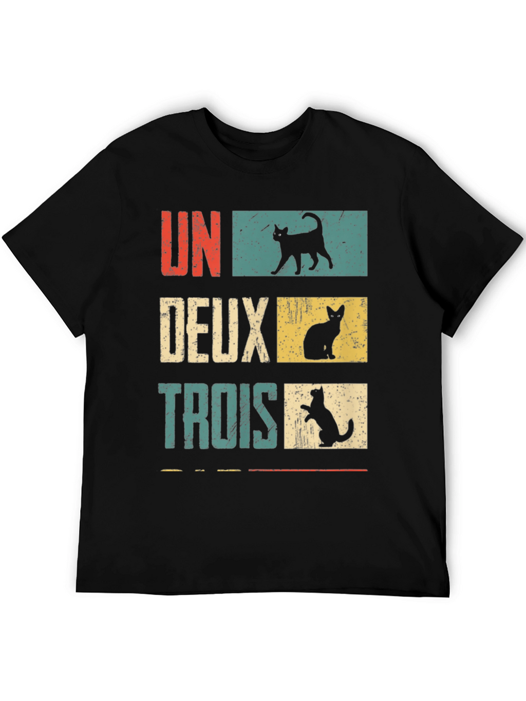 Retro French Cat Lover T-Shirt - UN DEUX TROIS