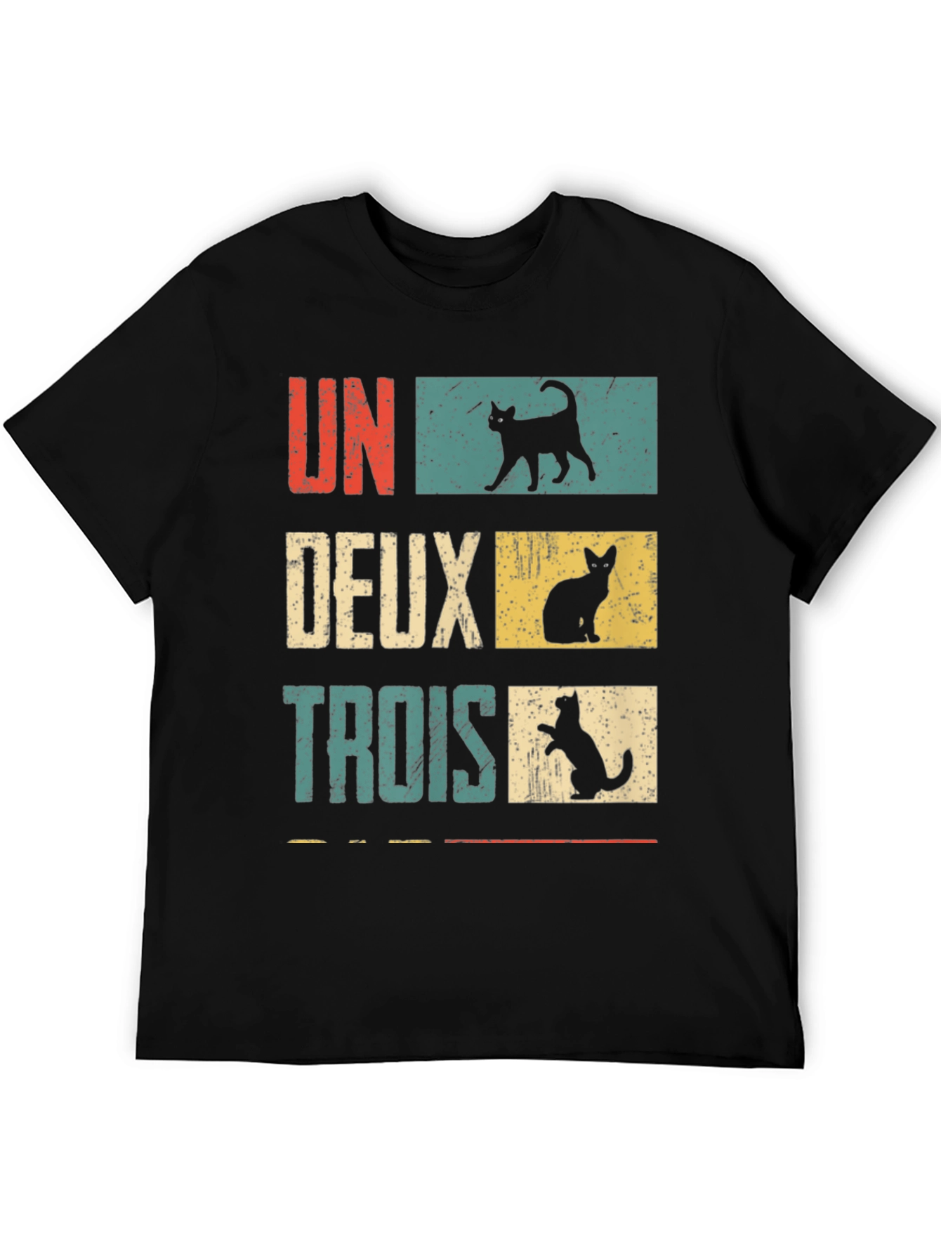Retro French Cat Lover T-Shirt - UN DEUX TROIS