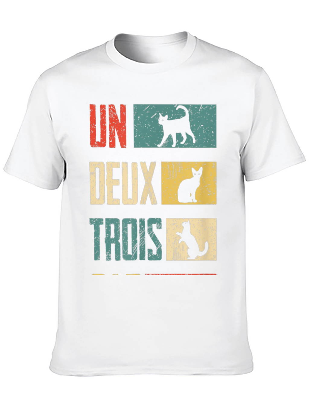 Retro French Cat Lover T-Shirt - UN DEUX TROIS