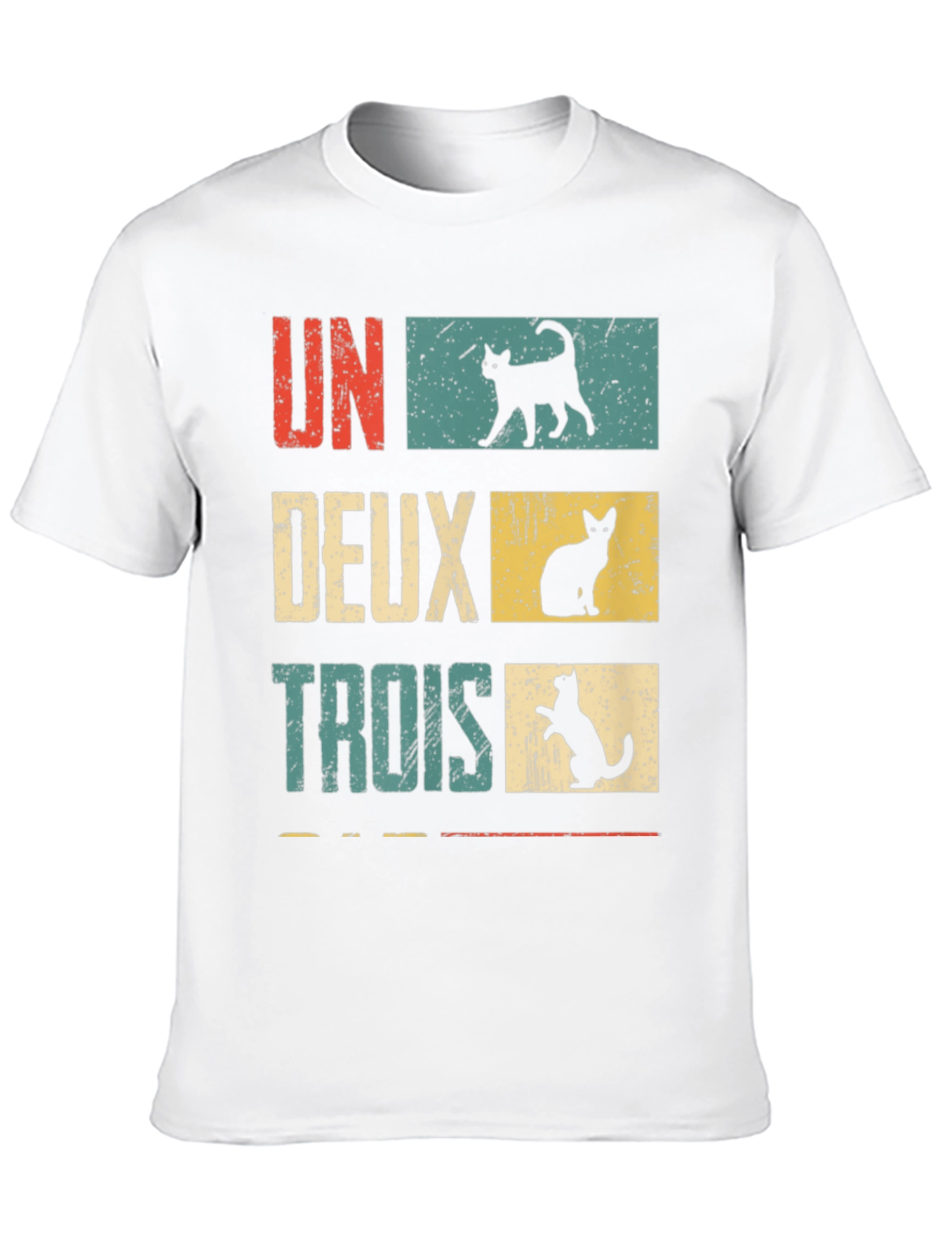 Retro French Cat Lover T-Shirt - UN DEUX TROIS