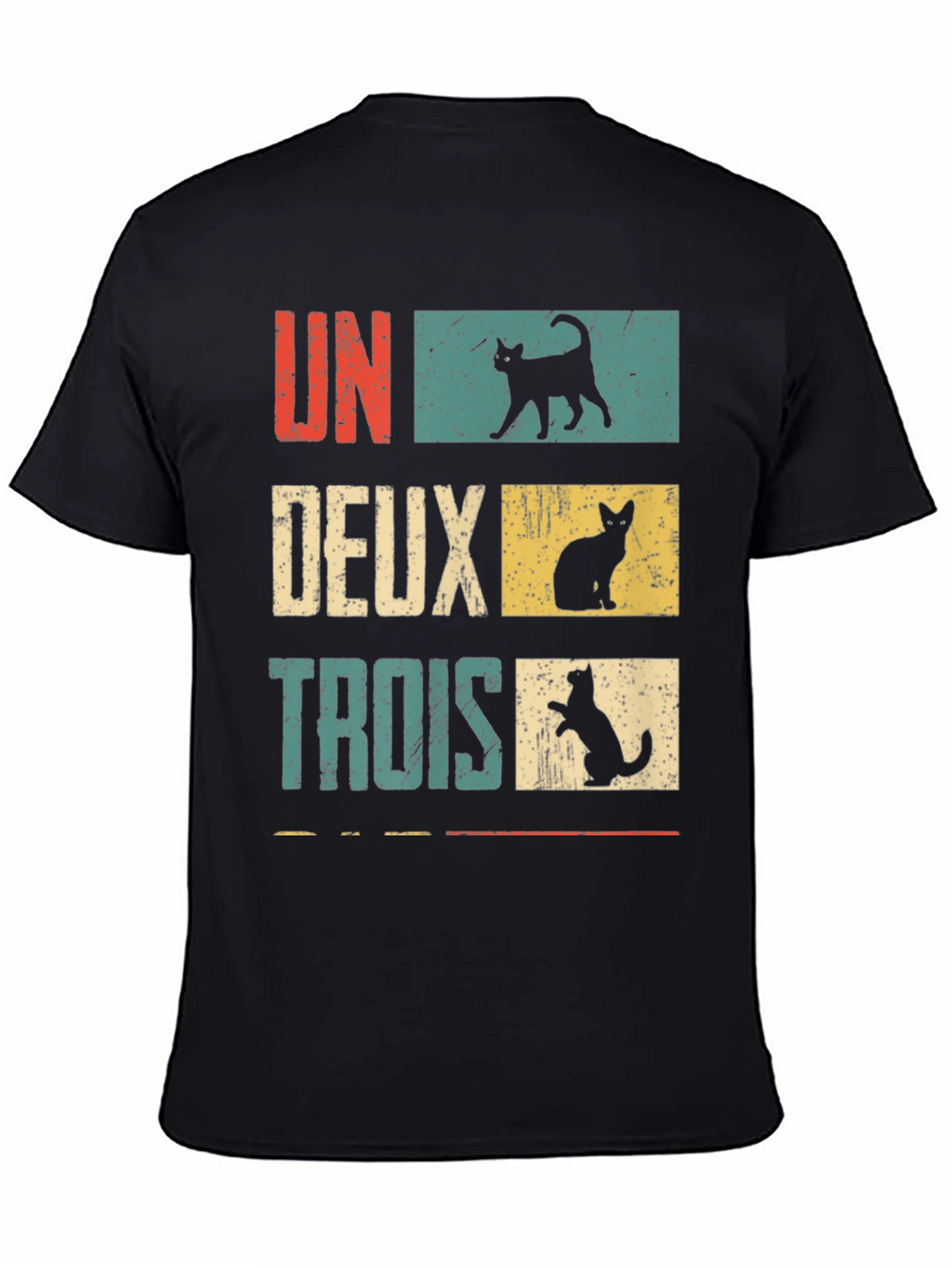 Retro French Cat Lover T-Shirt - UN DEUX TROIS