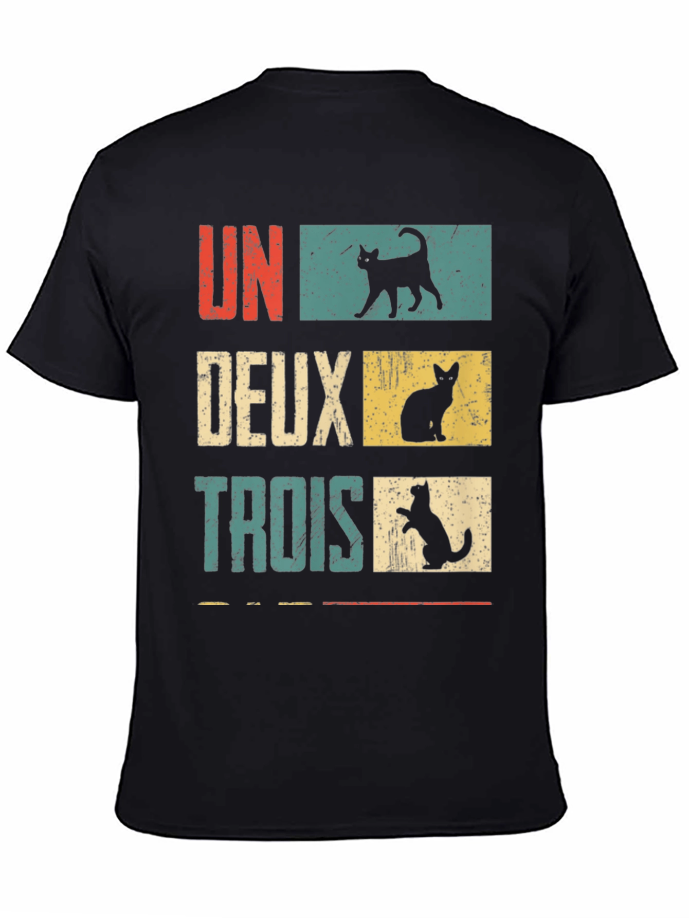 Retro French Cat Lover T-Shirt - UN DEUX TROIS