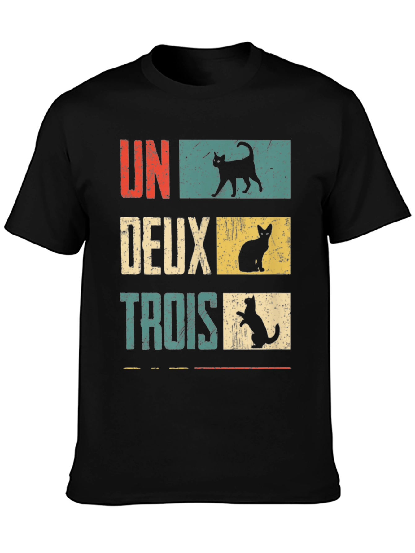 Retro French Cat Lover T-Shirt - UN DEUX TROIS