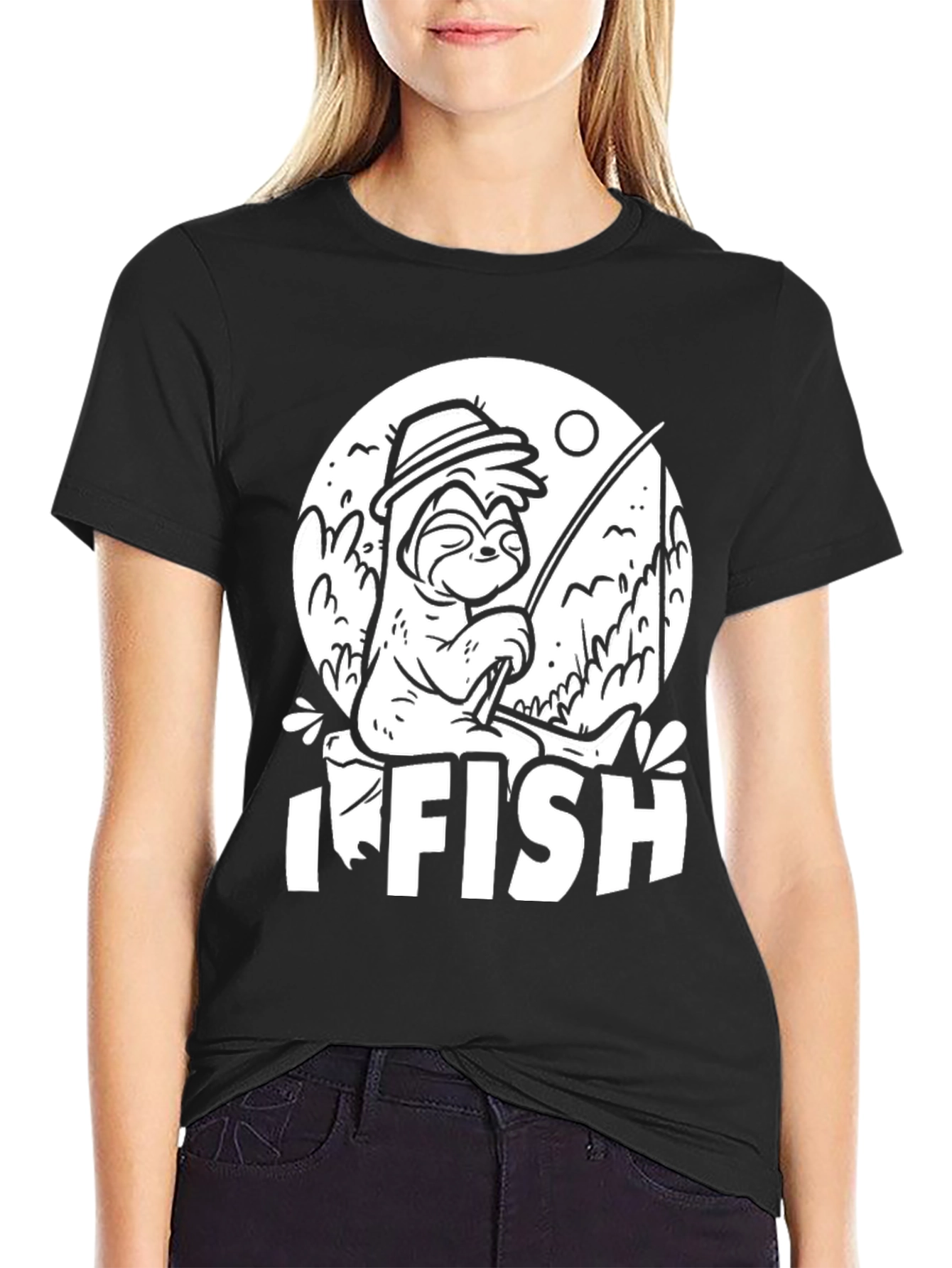 I Fish Sloth T-Shirt - Funny Angler Tee