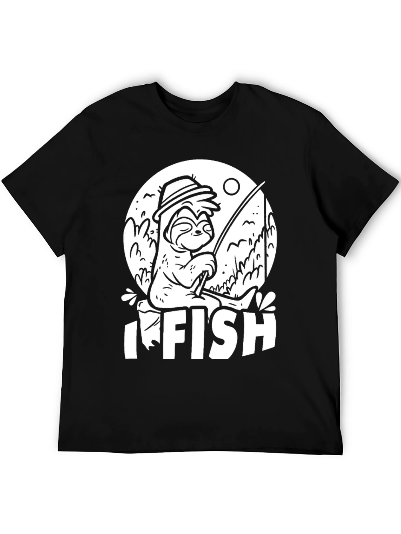 I Fish Sloth T-Shirt - Funny Angler Tee