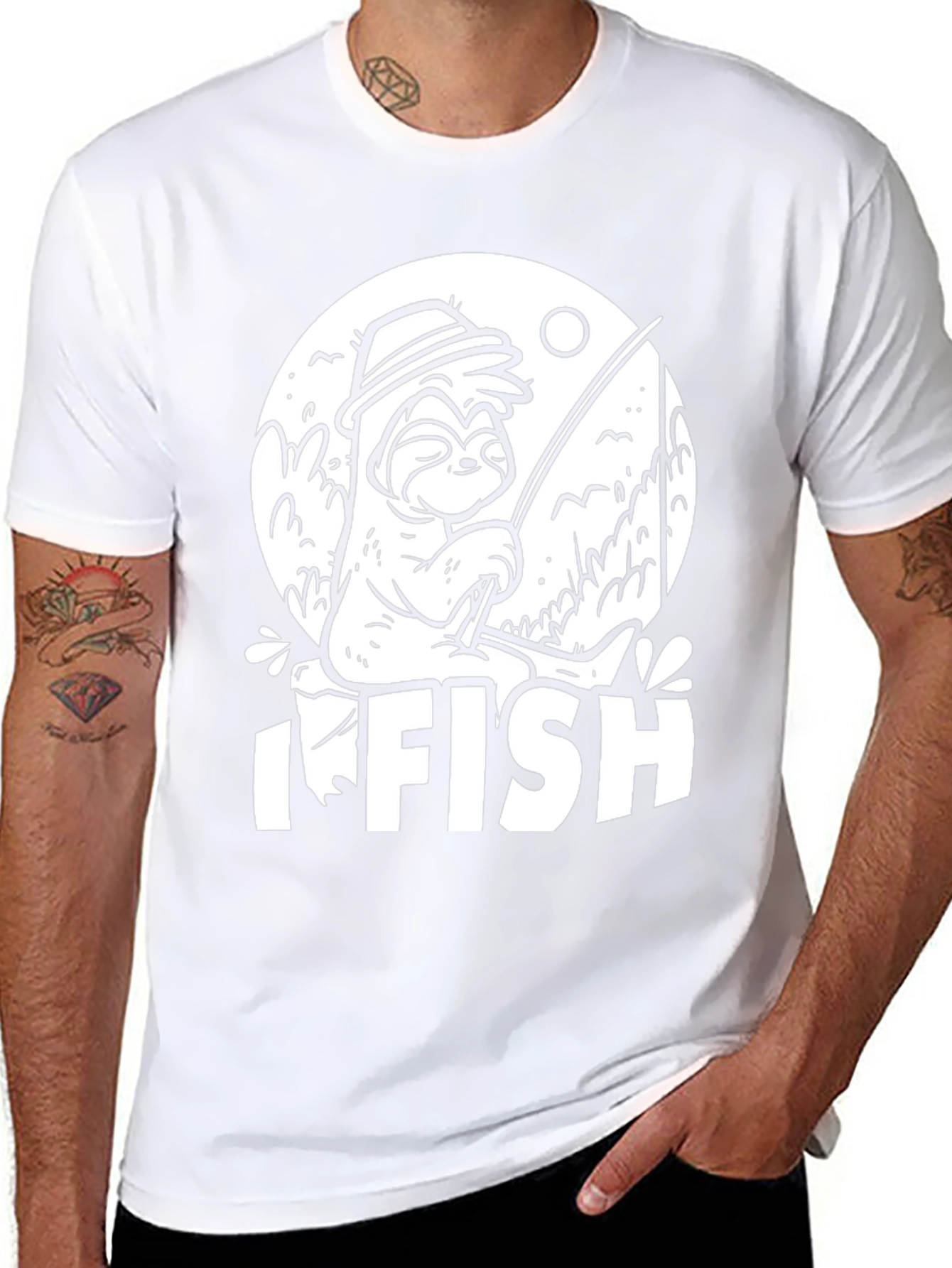 I Fish Sloth T-Shirt - Funny Angler Tee