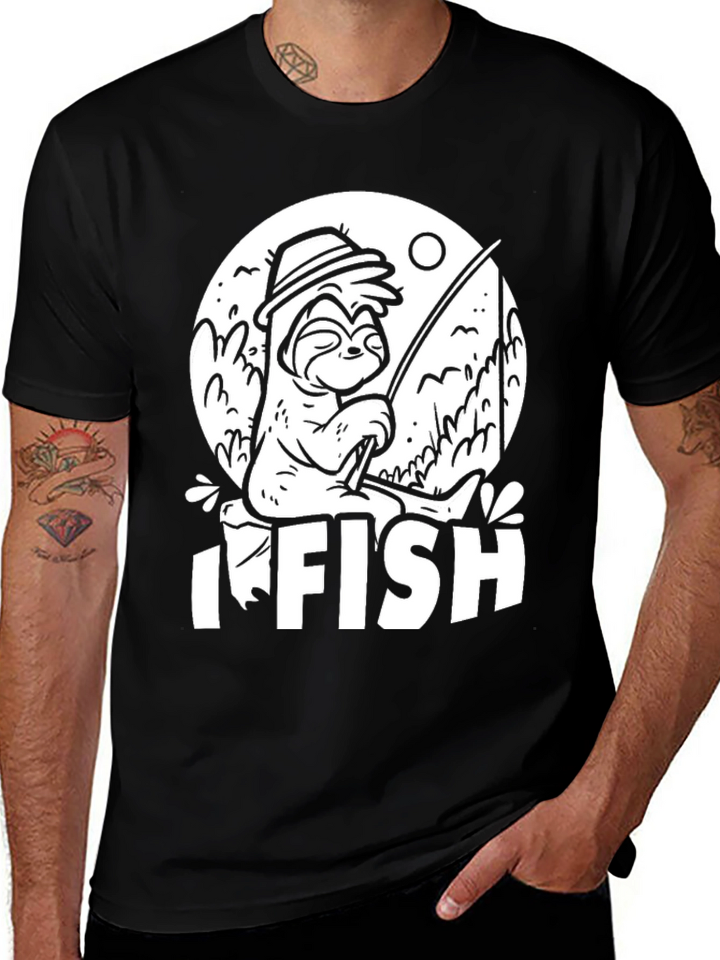 I Fish Sloth T-Shirt - Funny Angler Tee