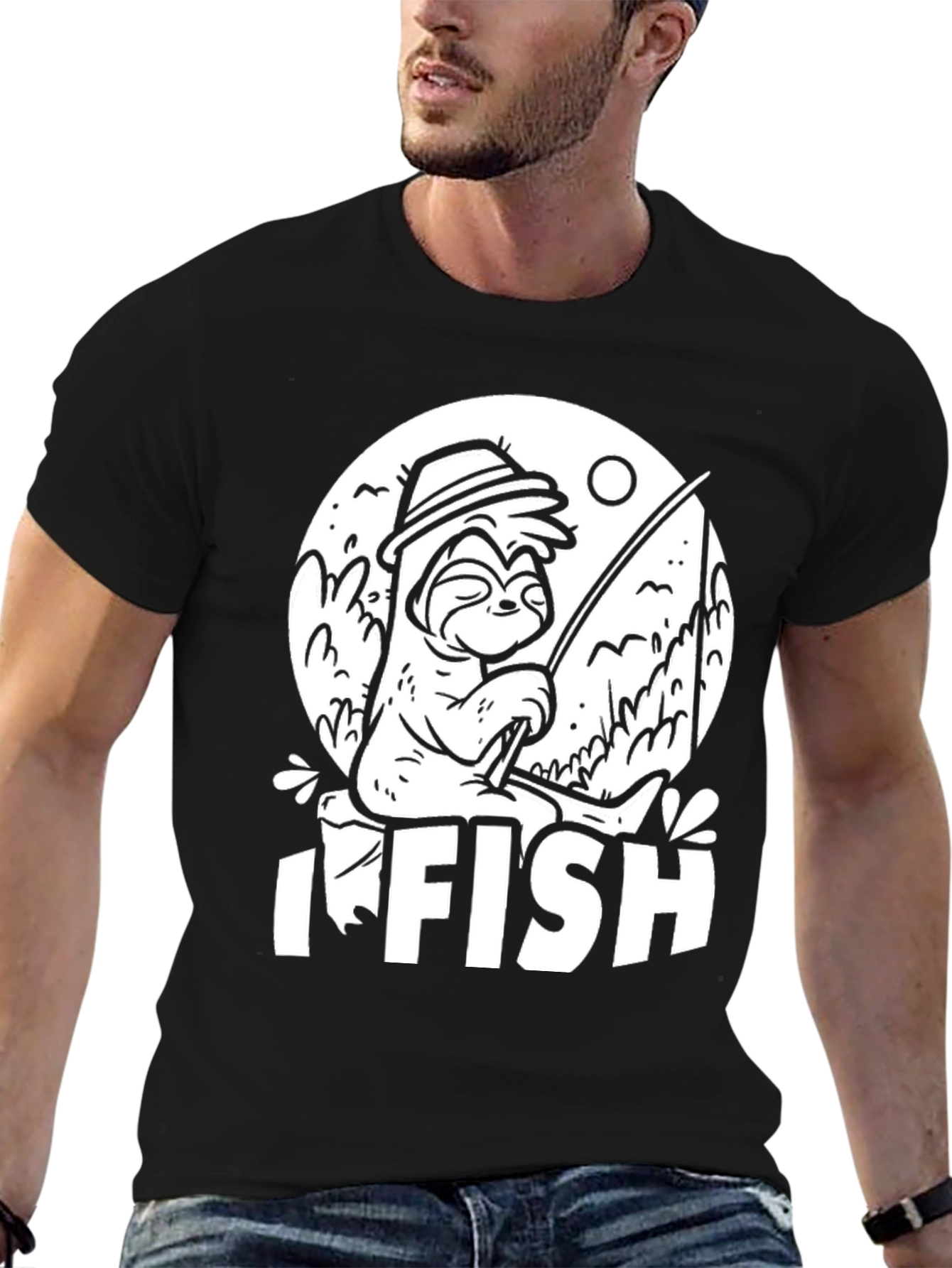 I Fish Sloth T-Shirt - Funny Angler Tee