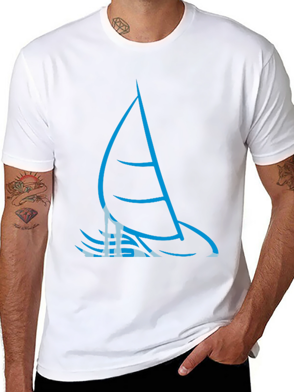 Sailing Graphic Tee - Black Cotton T-Shirt