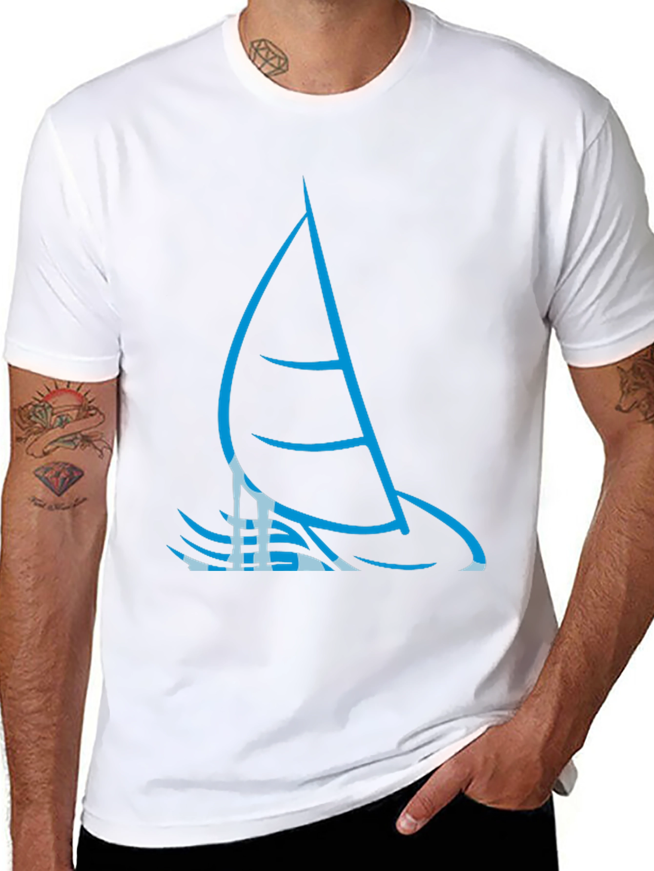 Sailing Graphic Tee - Black Cotton T-Shirt