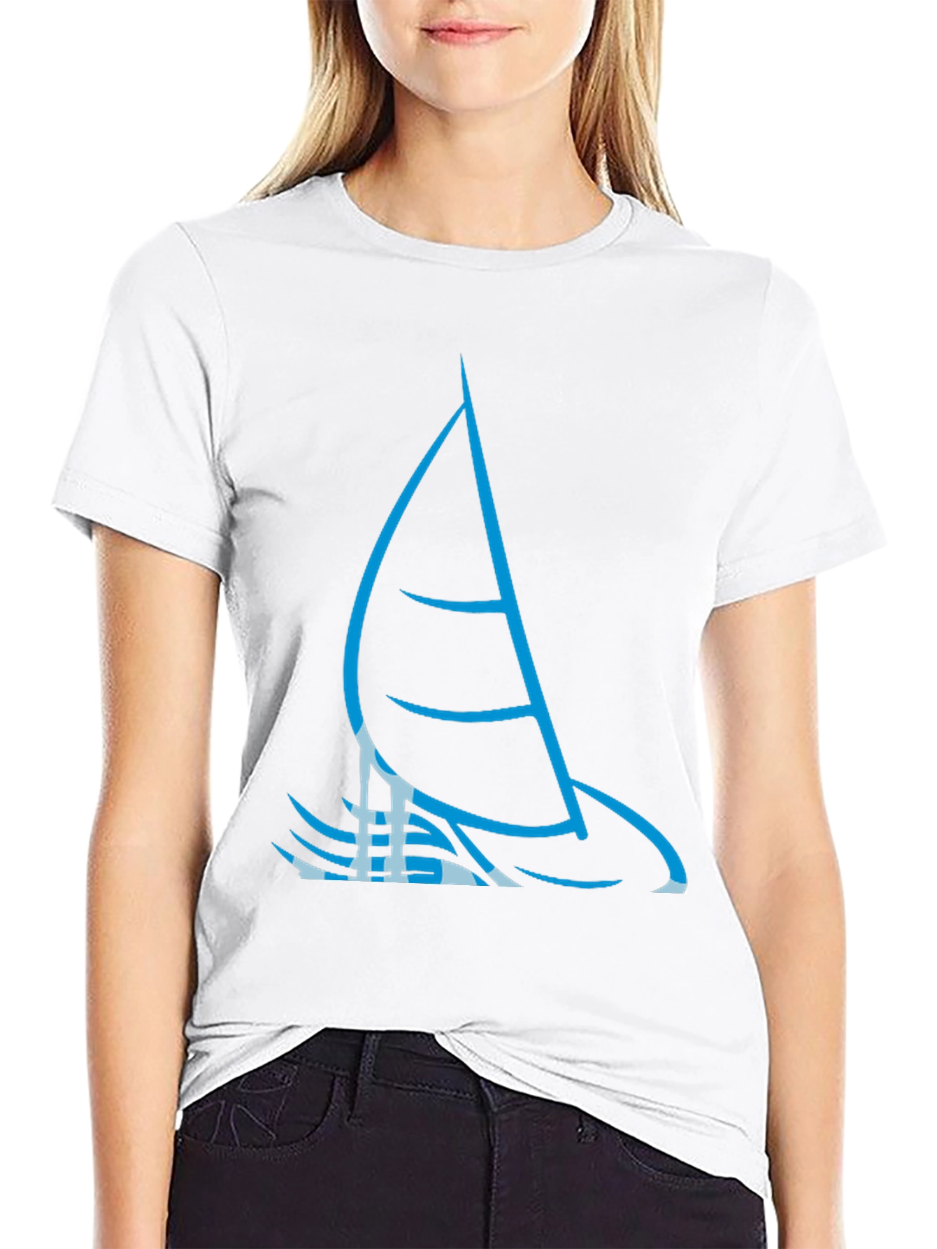 Sailing Graphic Tee - Black Cotton T-Shirt