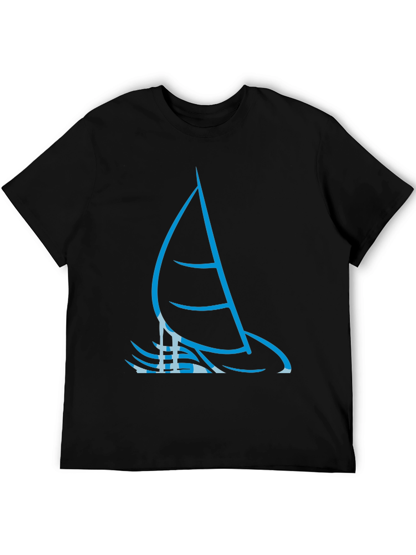 Sailing Graphic Tee - Black Cotton T-Shirt