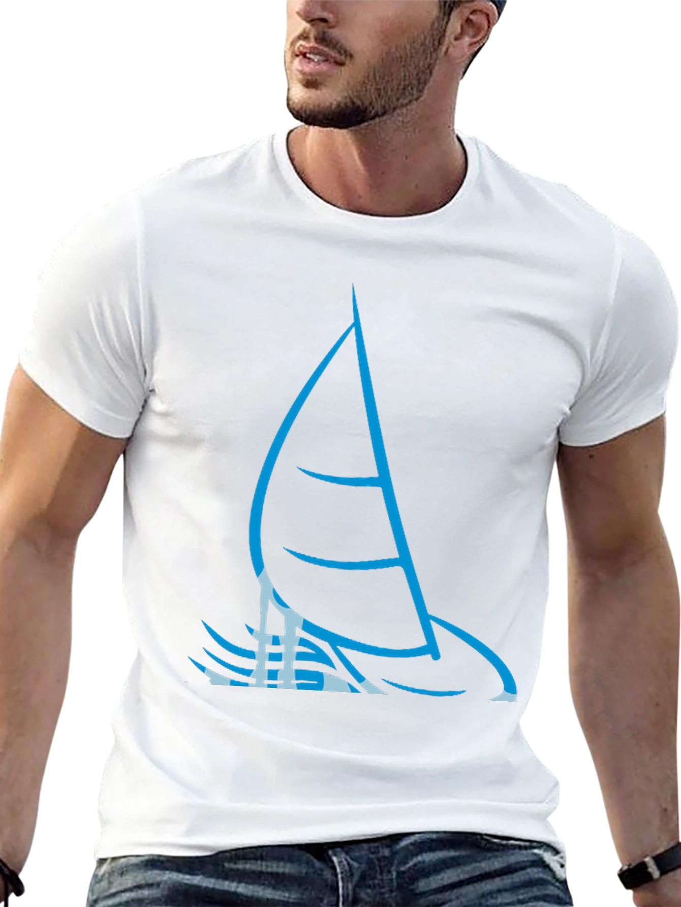 Sailing Graphic Tee - Black Cotton T-Shirt