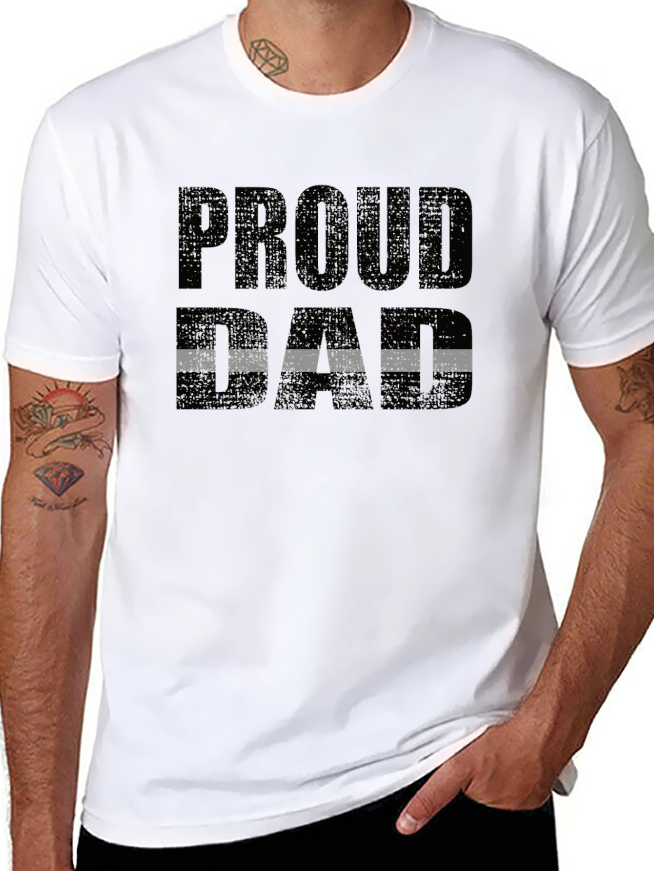 Proud Dad T-Shirt - Black Graphic Tee