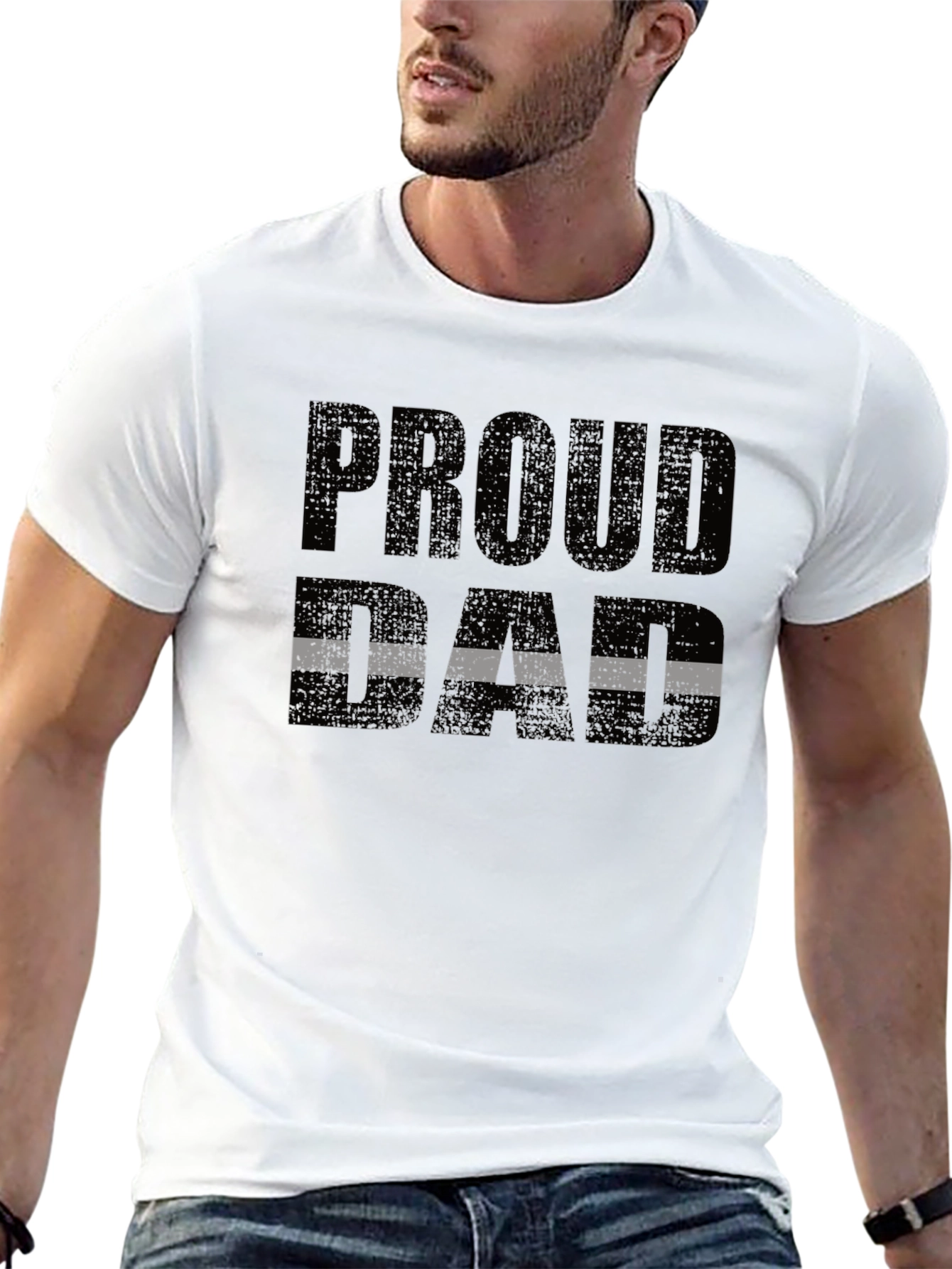 Proud Dad T-Shirt - Black Graphic Tee