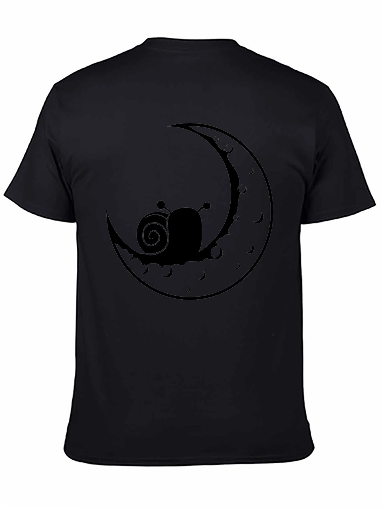 Snail on Moon Graphic Tee - Stylish Black T-Shirt