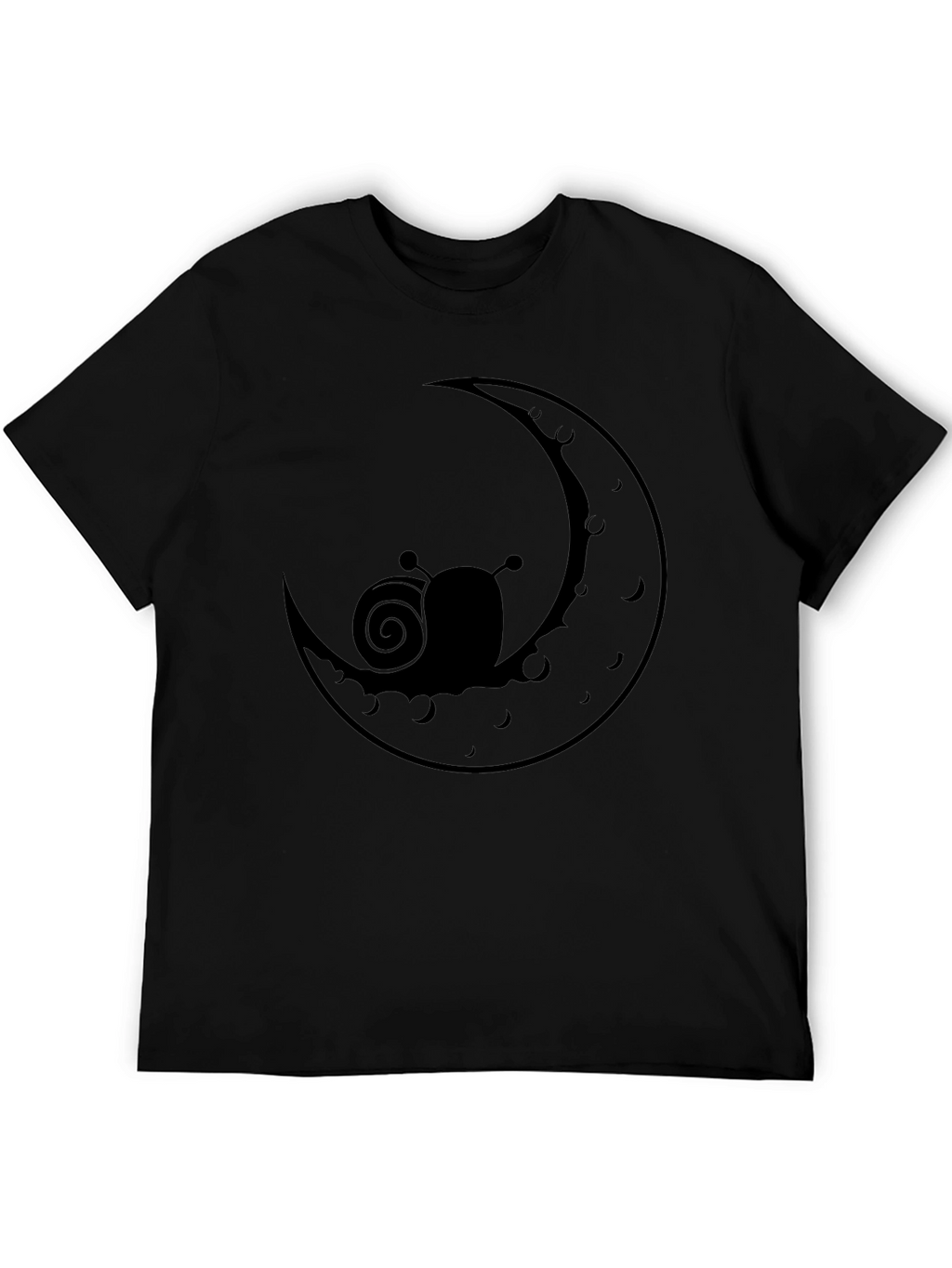 Snail on Moon Graphic Tee - Stylish Black T-Shirt