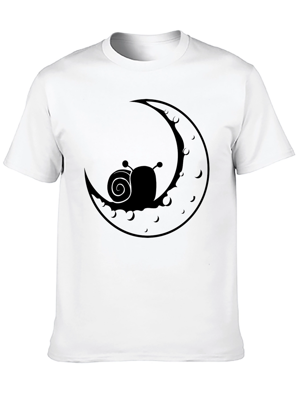 Snail on Moon Graphic Tee - Stylish Black T-Shirt