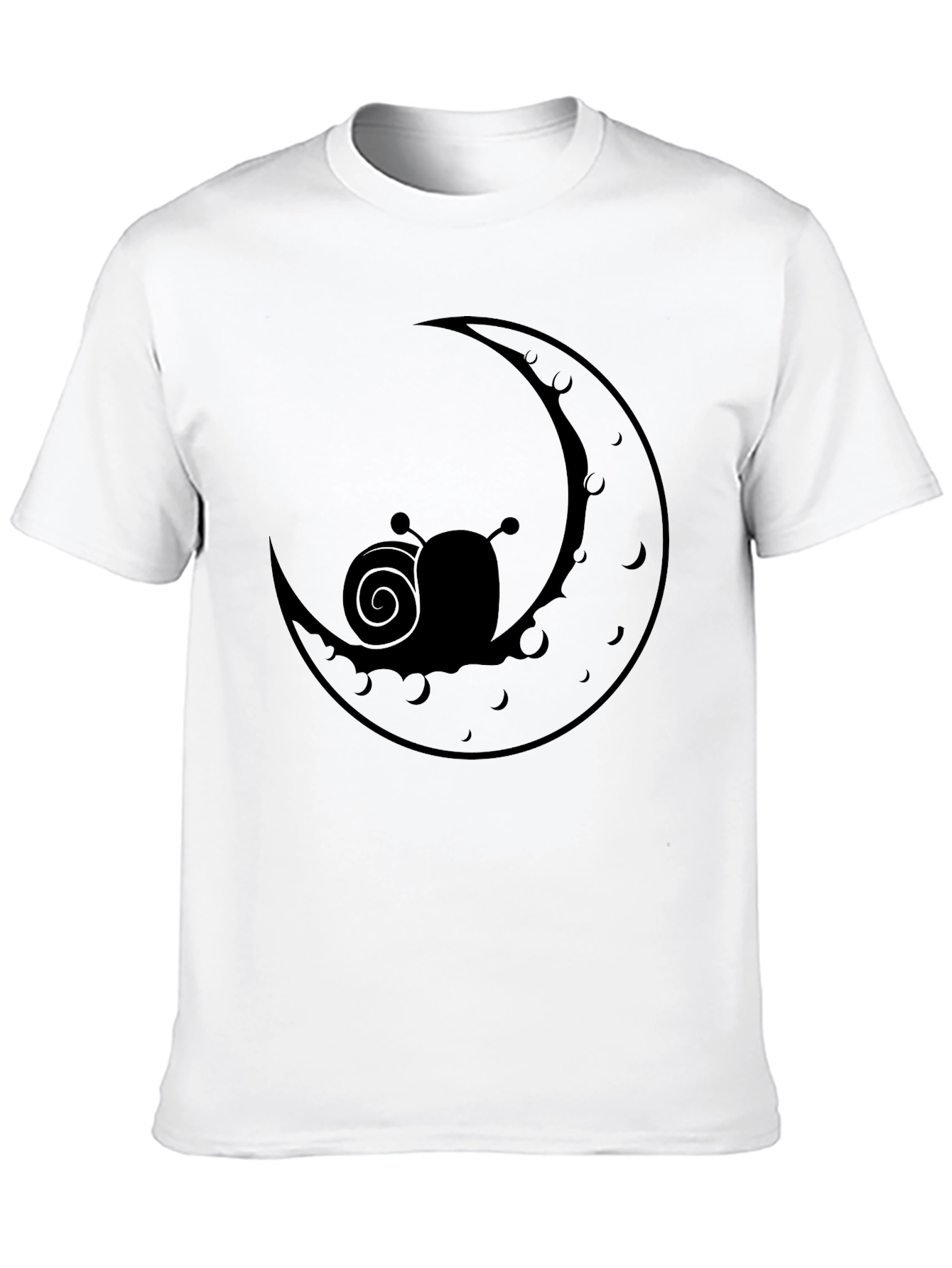 Snail on Moon Graphic Tee - Stylish Black T-Shirt