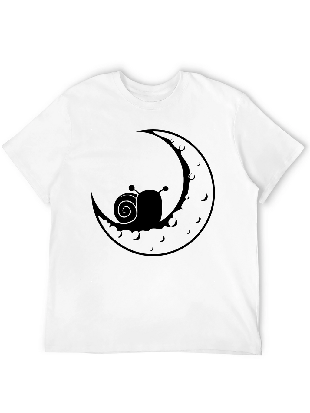 Snail on Moon Graphic Tee - Stylish Black T-Shirt