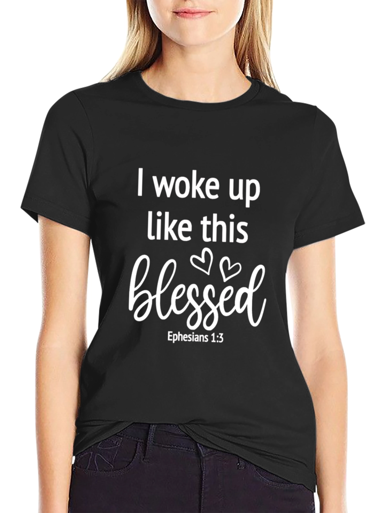 Blessed Graphic Tee - I Woke Up Like This Black T-Shirt