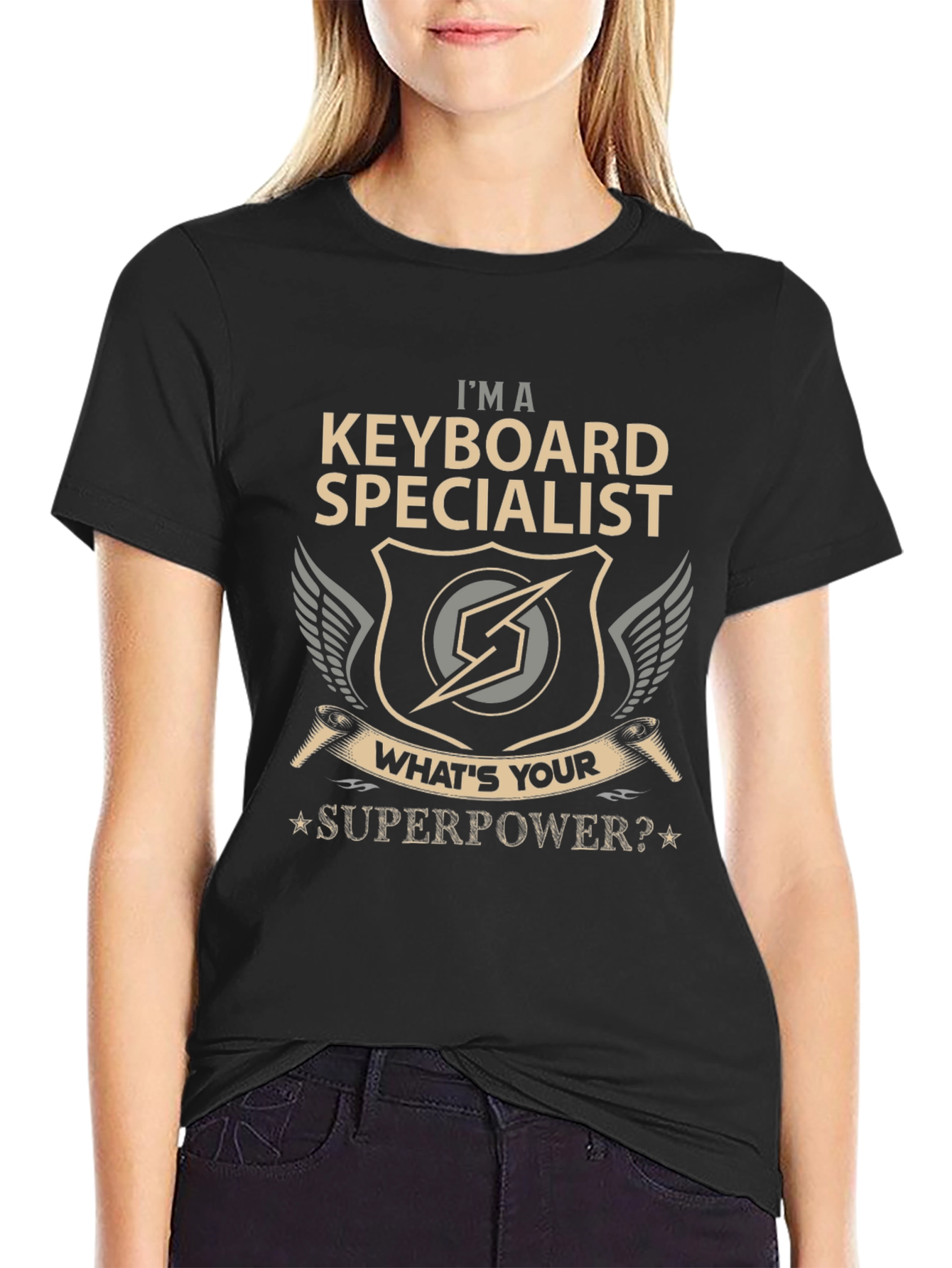 Keyboard Specialist Superpower T-Shirt - Black Cotton Tee