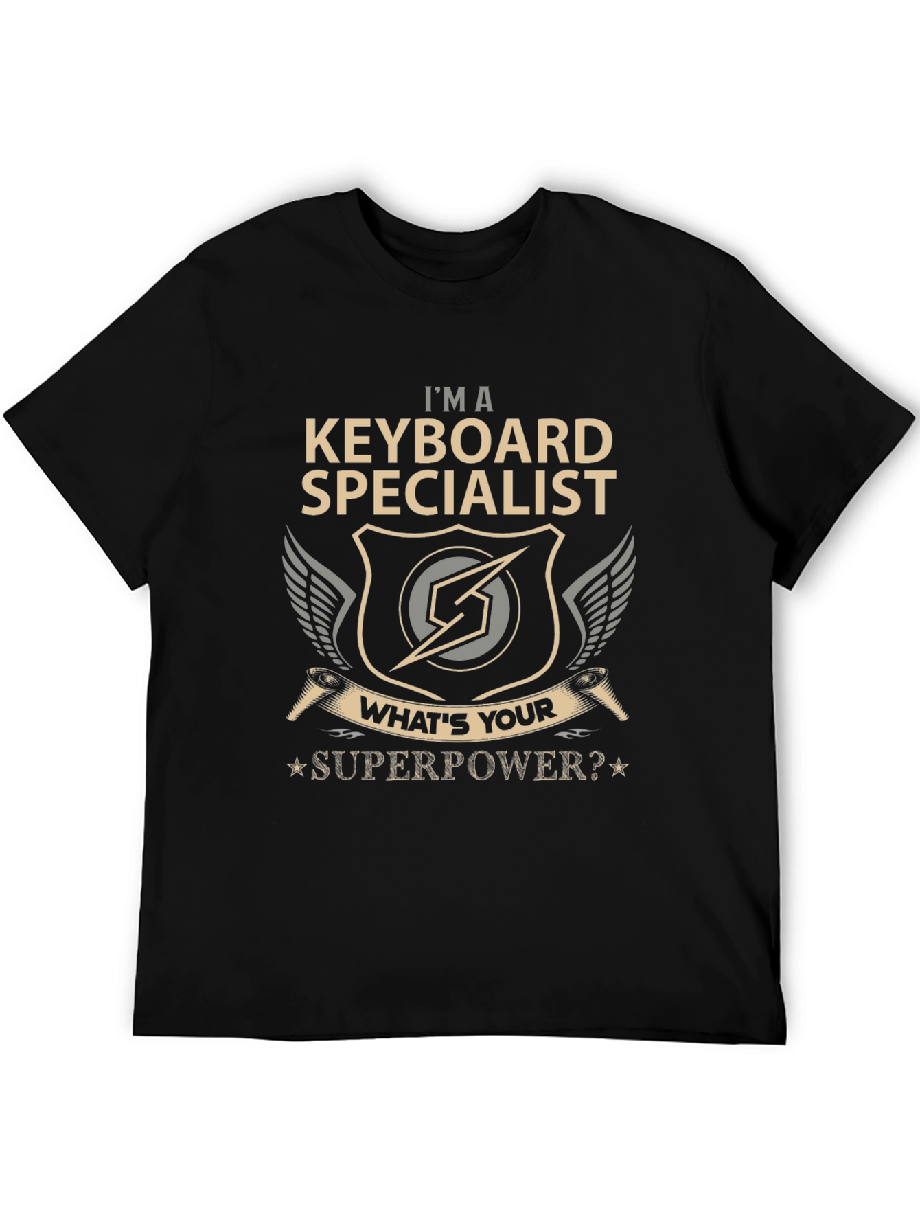 Keyboard Specialist Superpower T-Shirt - Black Cotton Tee