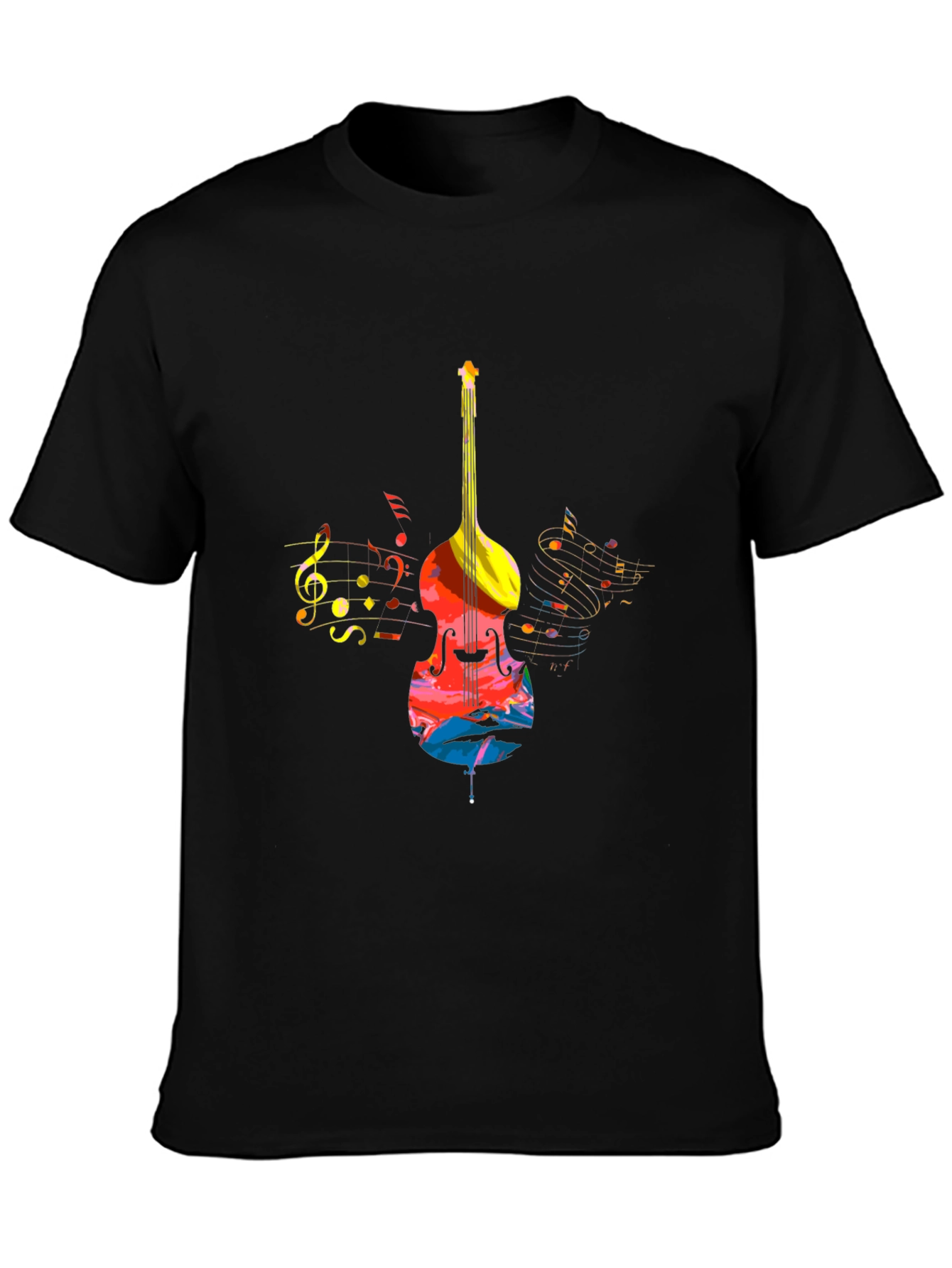 Musical Bass T-Shirt - Colorful Instrument Design