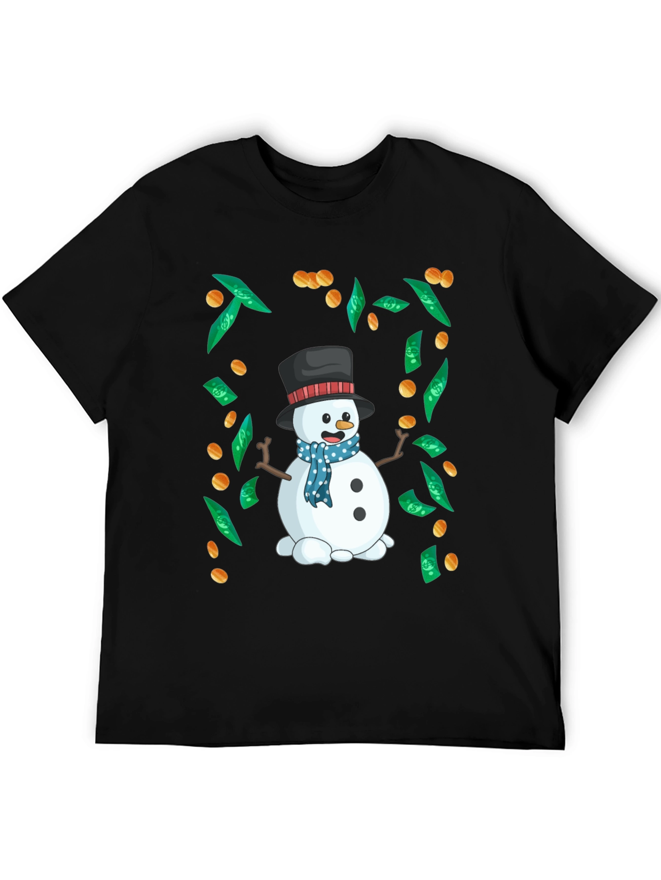 Festive Snowman Money Graphic Tee