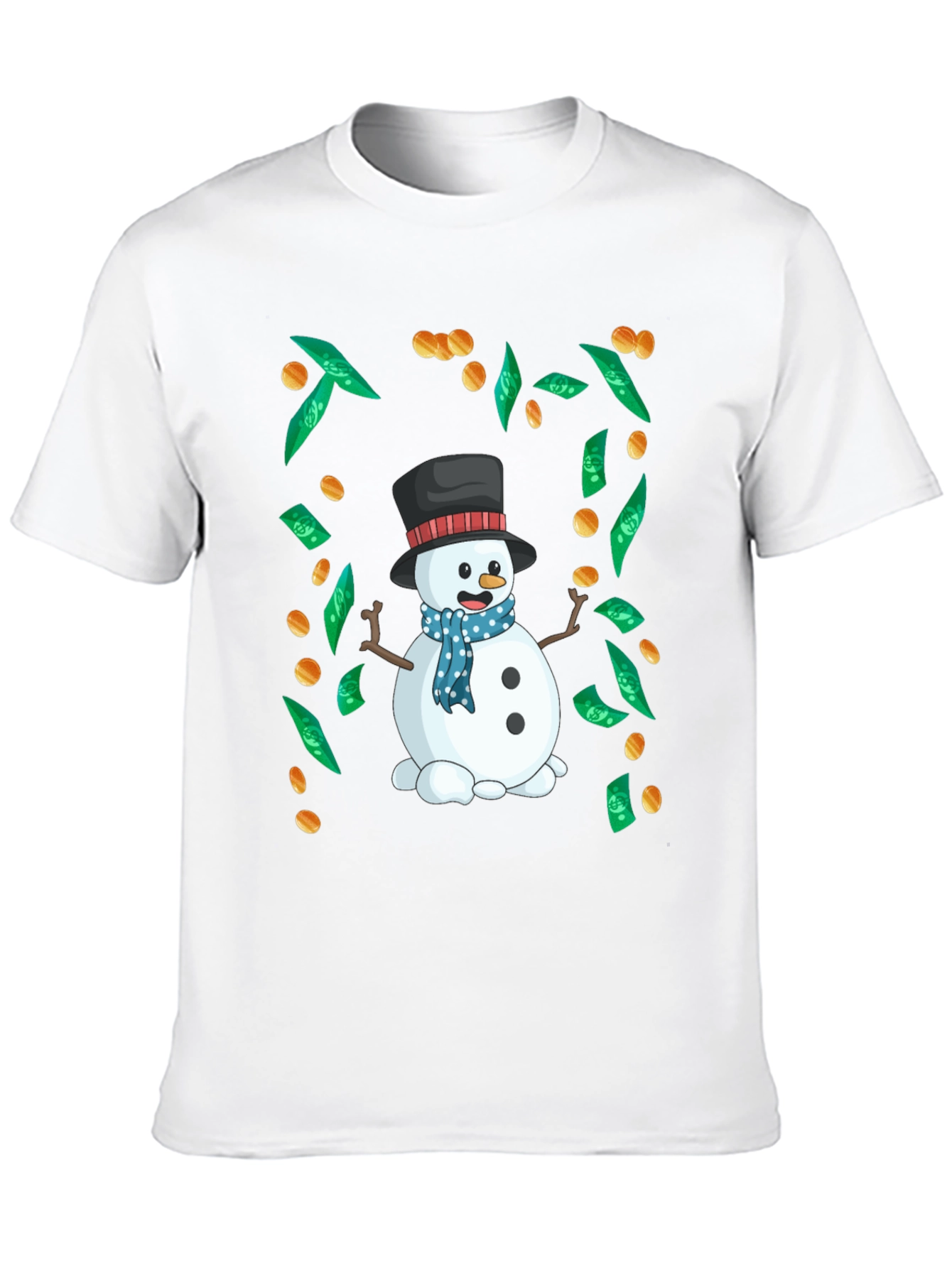 Festive Snowman Money Graphic Tee