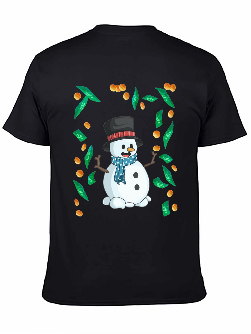 Festive Snowman Money Graphic Tee