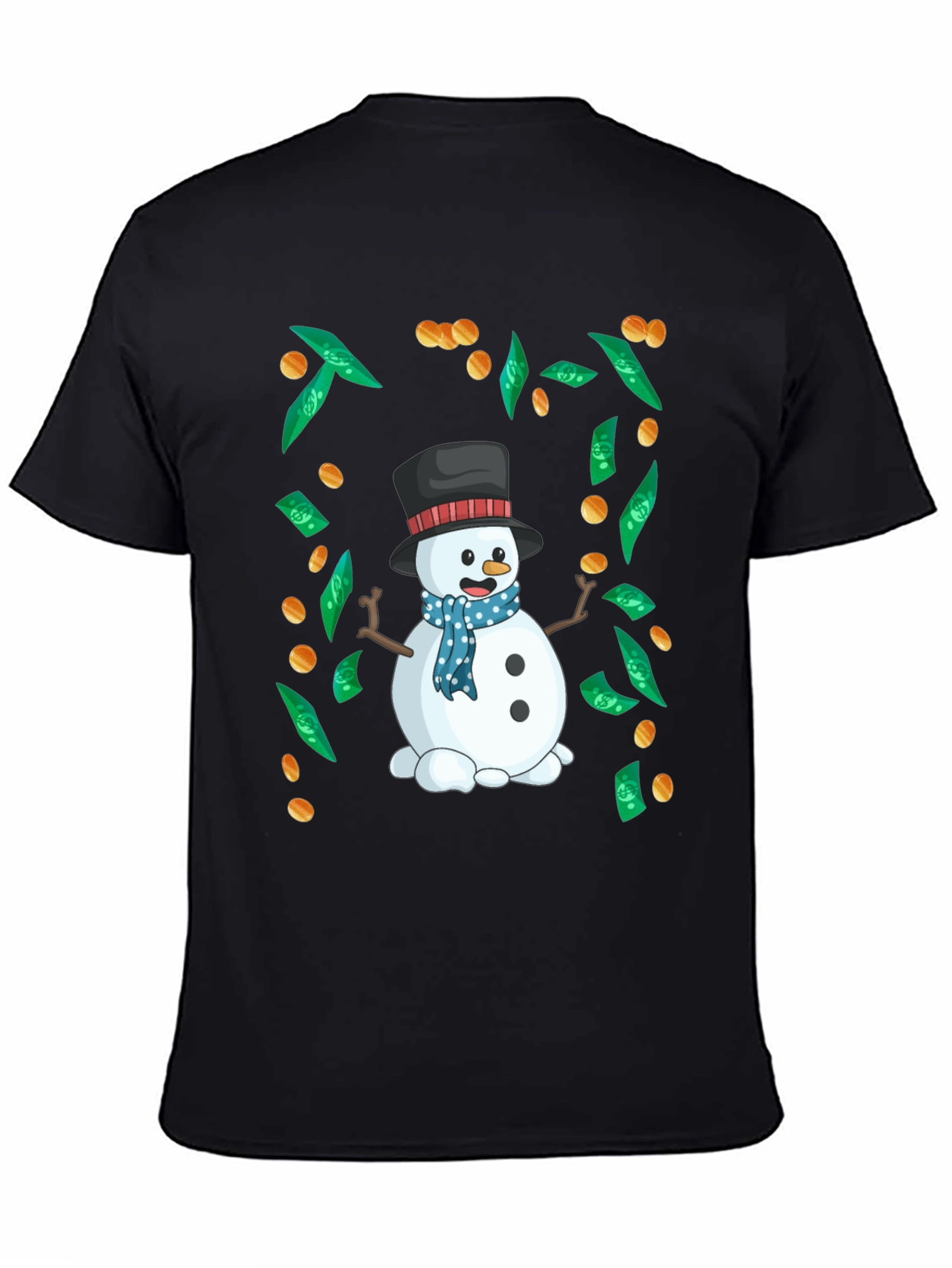 Festive Snowman Money Graphic Tee