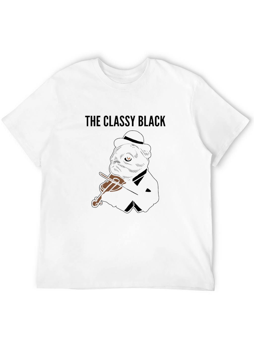 Classy Black Pug Musician Graphic Tee