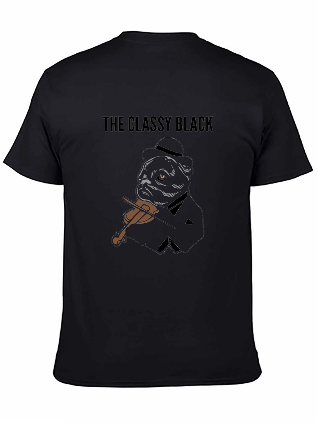 Classy Black Pug Musician Graphic Tee