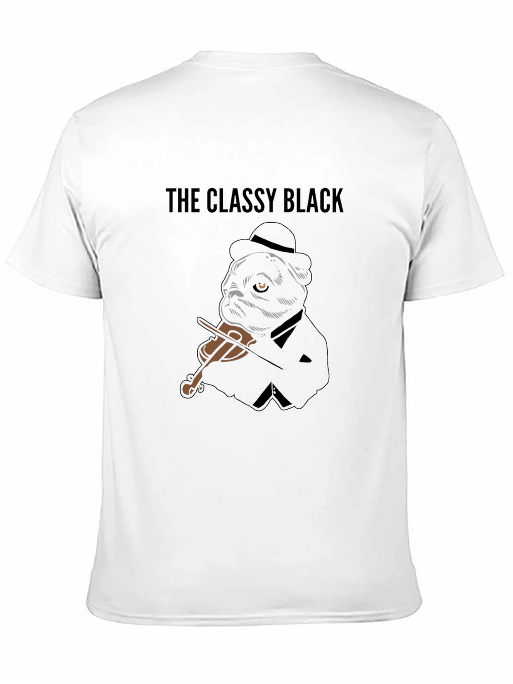 Classy Black Pug Musician Graphic Tee