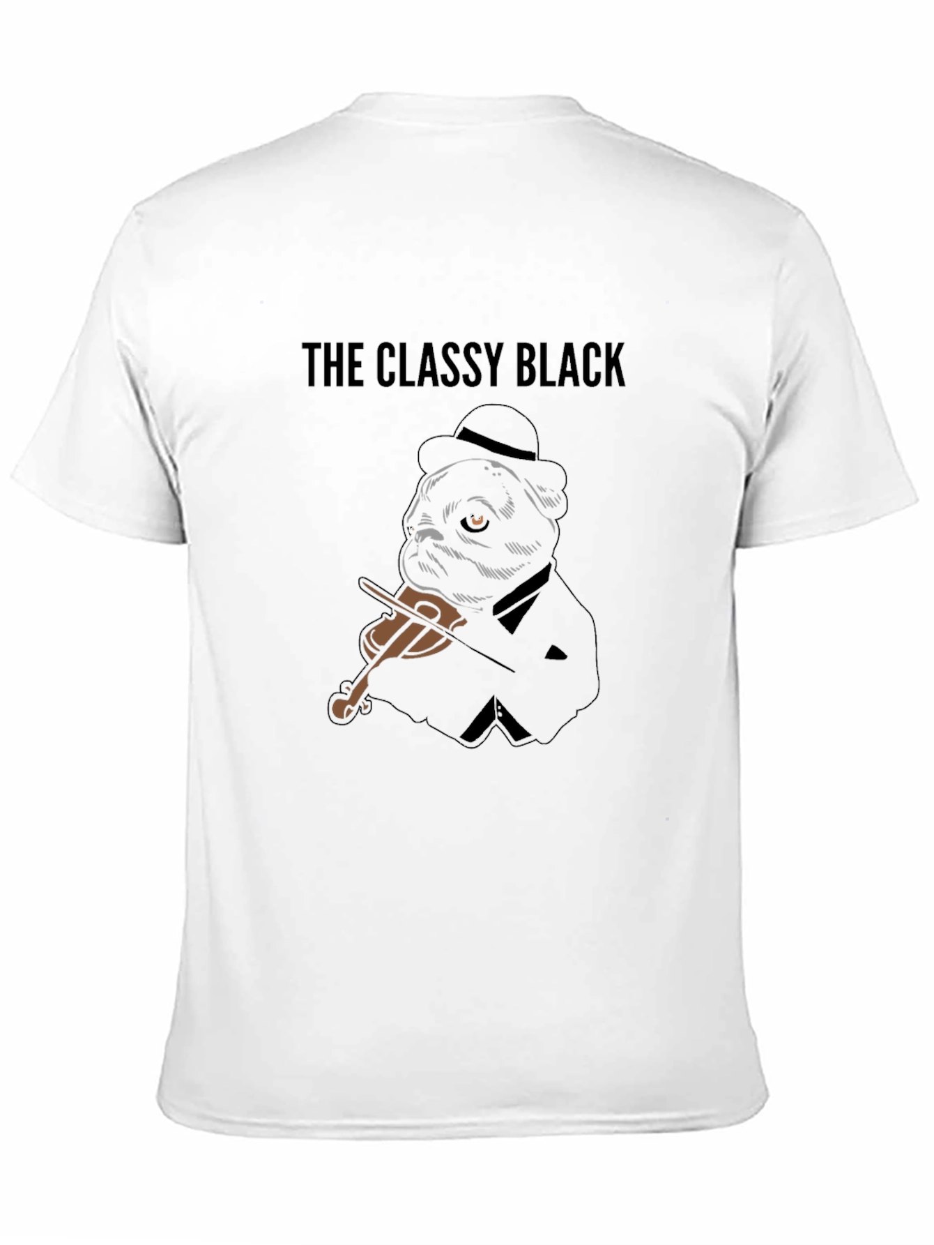Classy Black Pug Musician Graphic Tee