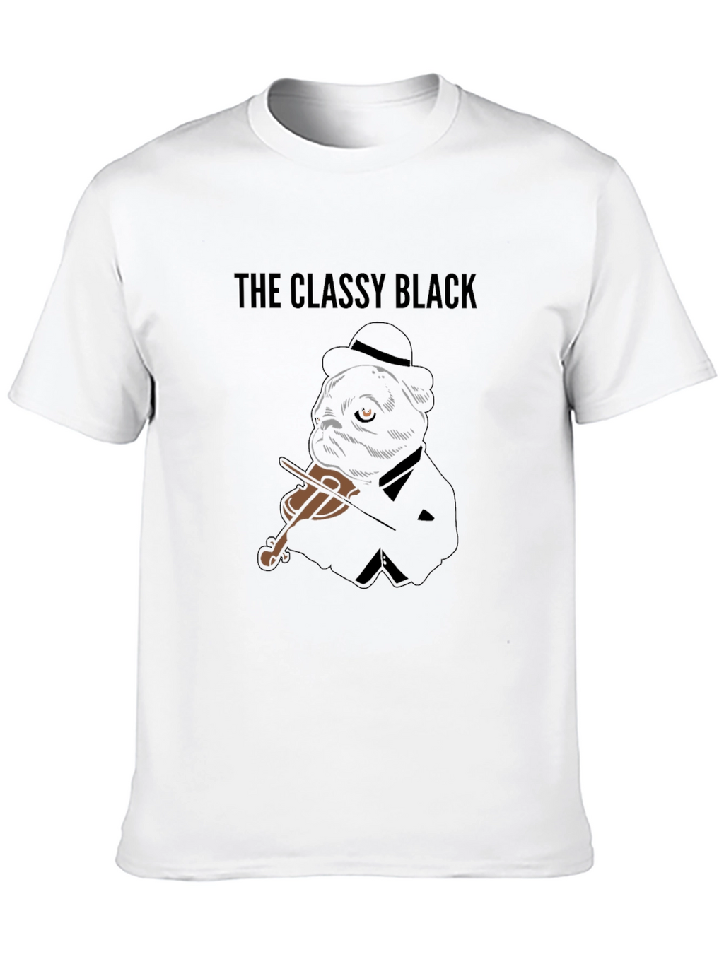 Classy Black Pug Musician Graphic Tee