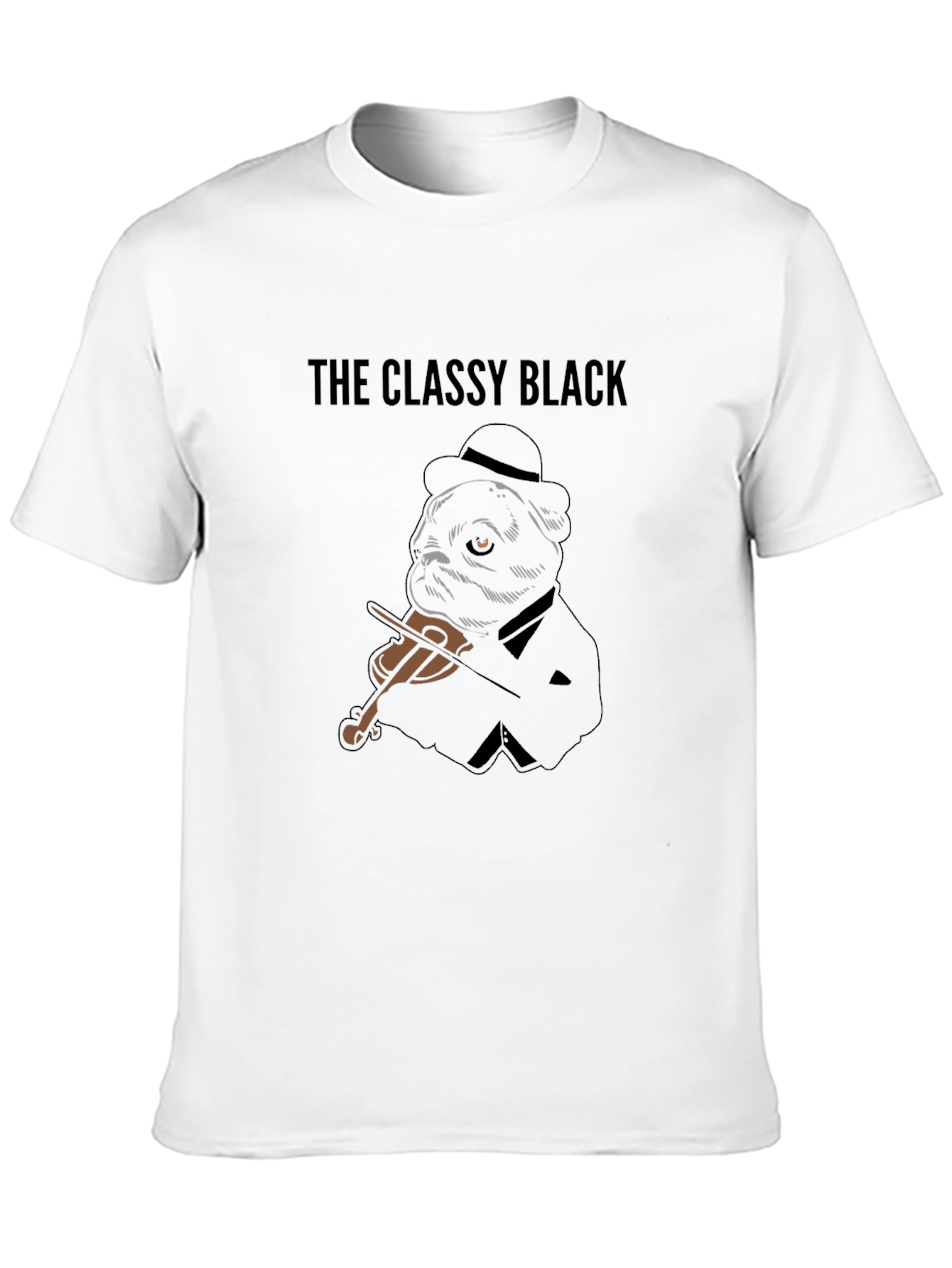 Classy Black Pug Musician Graphic Tee