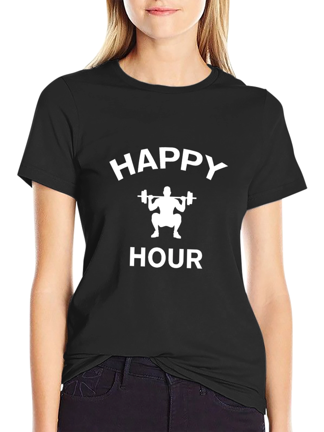 Happy Hour Squat Black T-Shirt