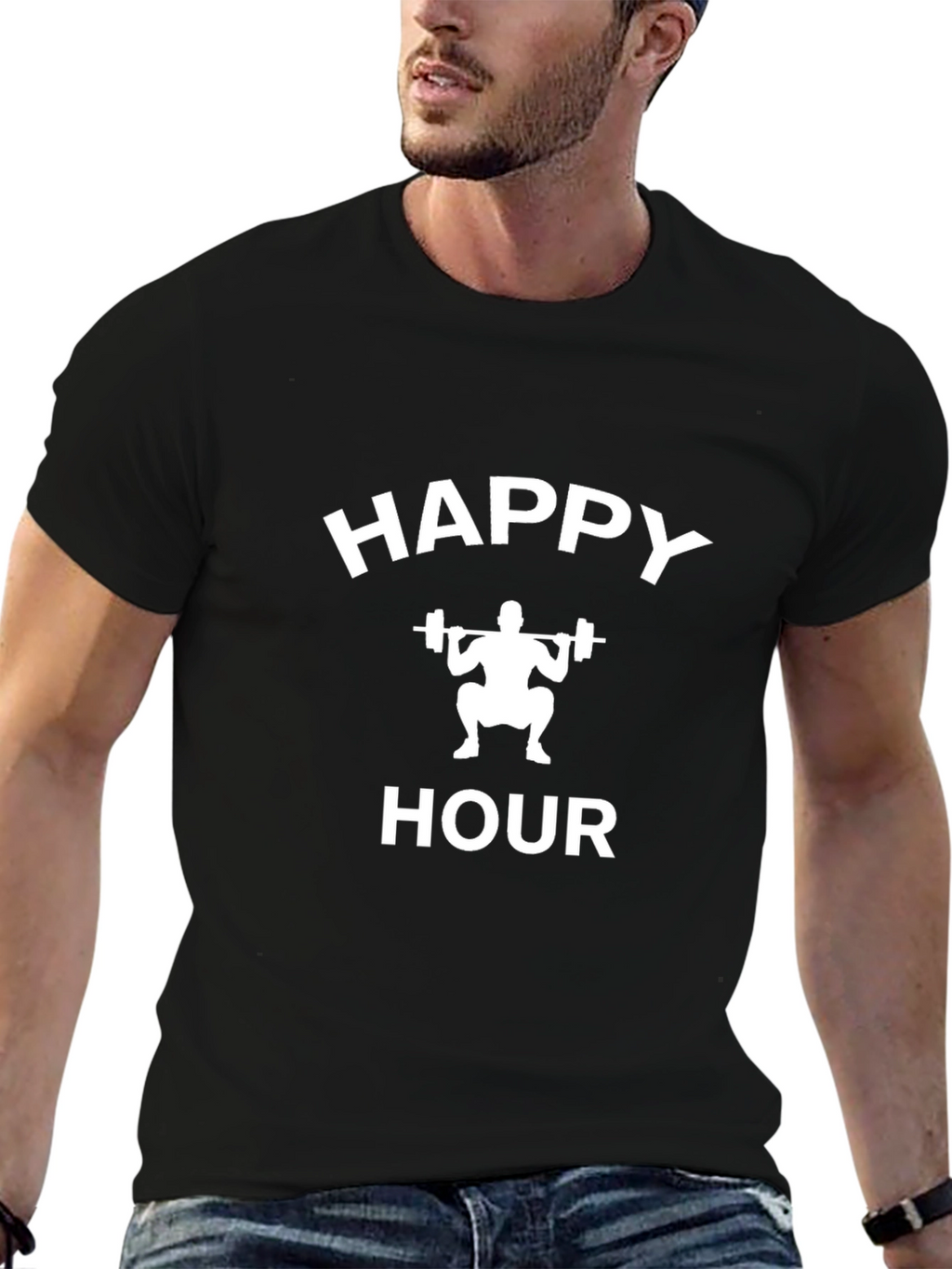Happy Hour Squat Black T-Shirt